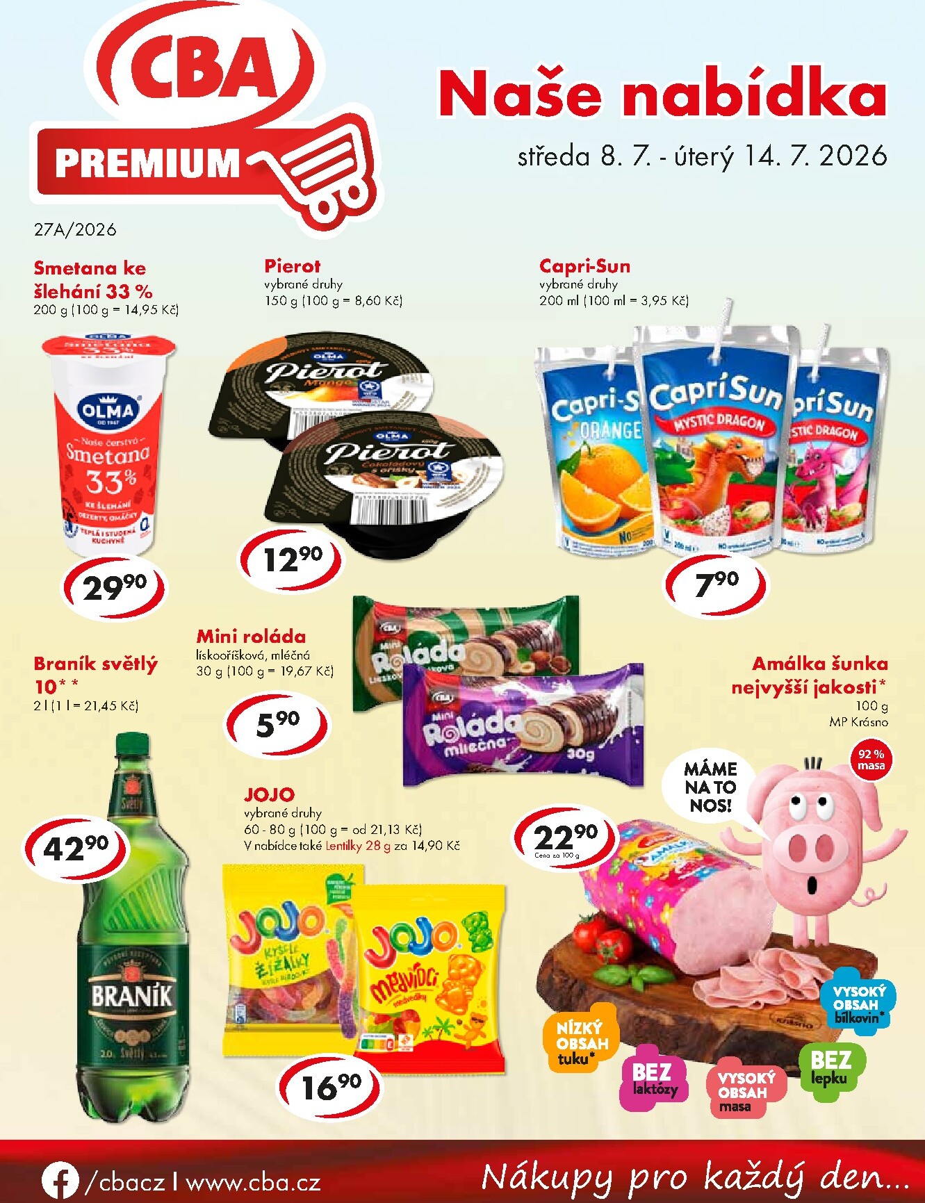 cba - Aktuální CBA Premium leták platný od středy 08.07.2026 do úterý 14.07.2026