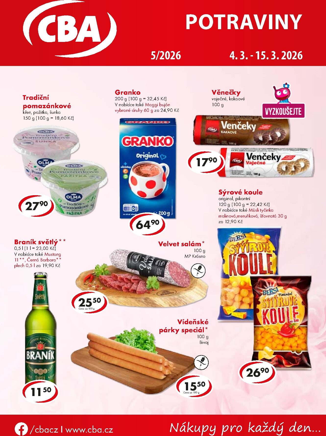 cba - CBA - Potraviny leták platný od středy 04.03.2026 do neděle 15.03.2026