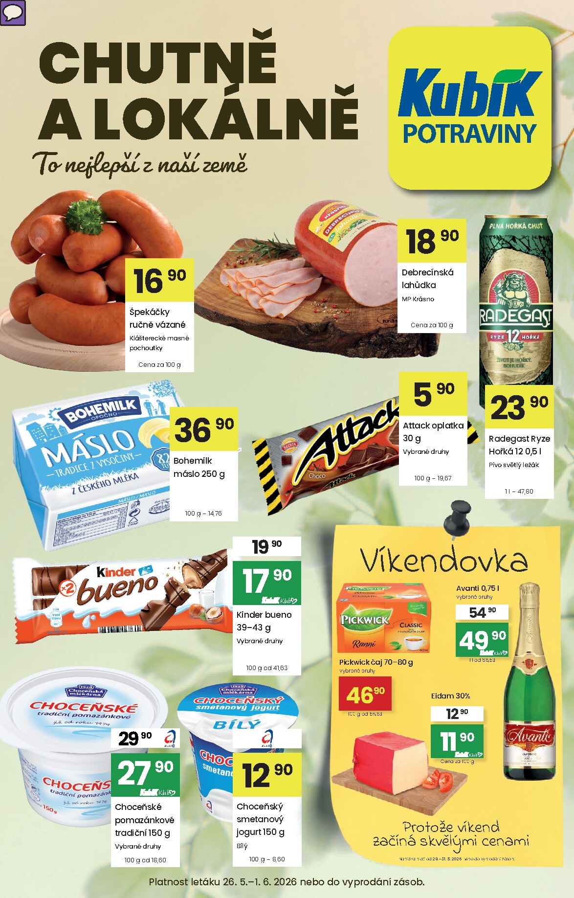 kubik - Aktuální Kubík leták platný od úterý 26.05.2026 do pondělí 01.06.2026