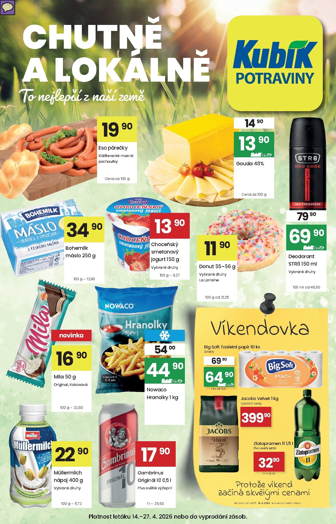 kubik - Aktuální Kubík leták platný od úterý 14.04.2026 do pondělí 27.04.2026