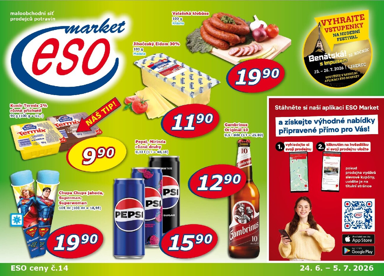 eso-market - Budoucí ESO MARKET leták platný od středy 24.06.2026 do neděle 05.07.2026