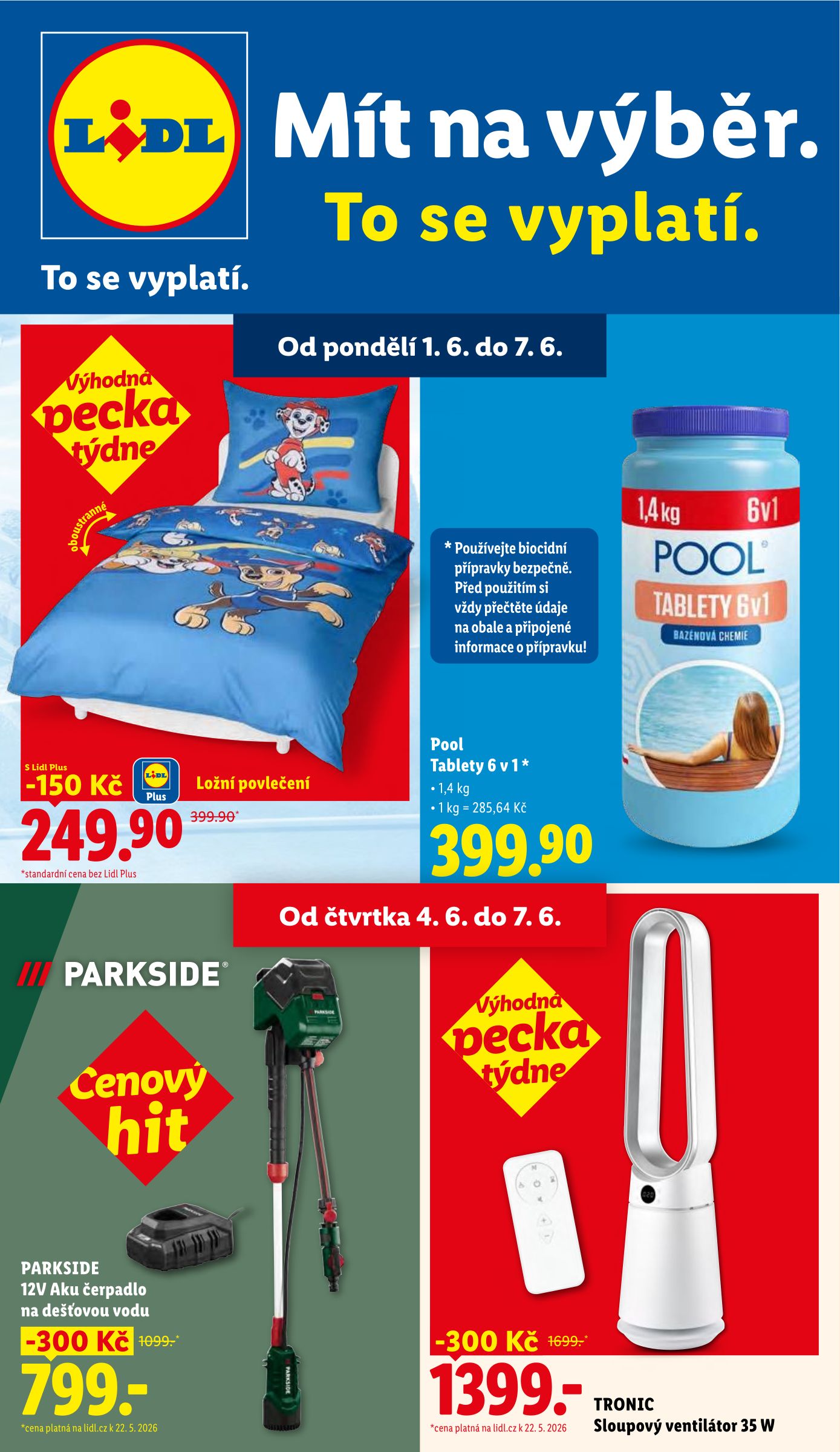 lidl - Lidl - Spotřební zboží leták na příští týden od pondělí 01.06.2026 do neděle 07.06.2026