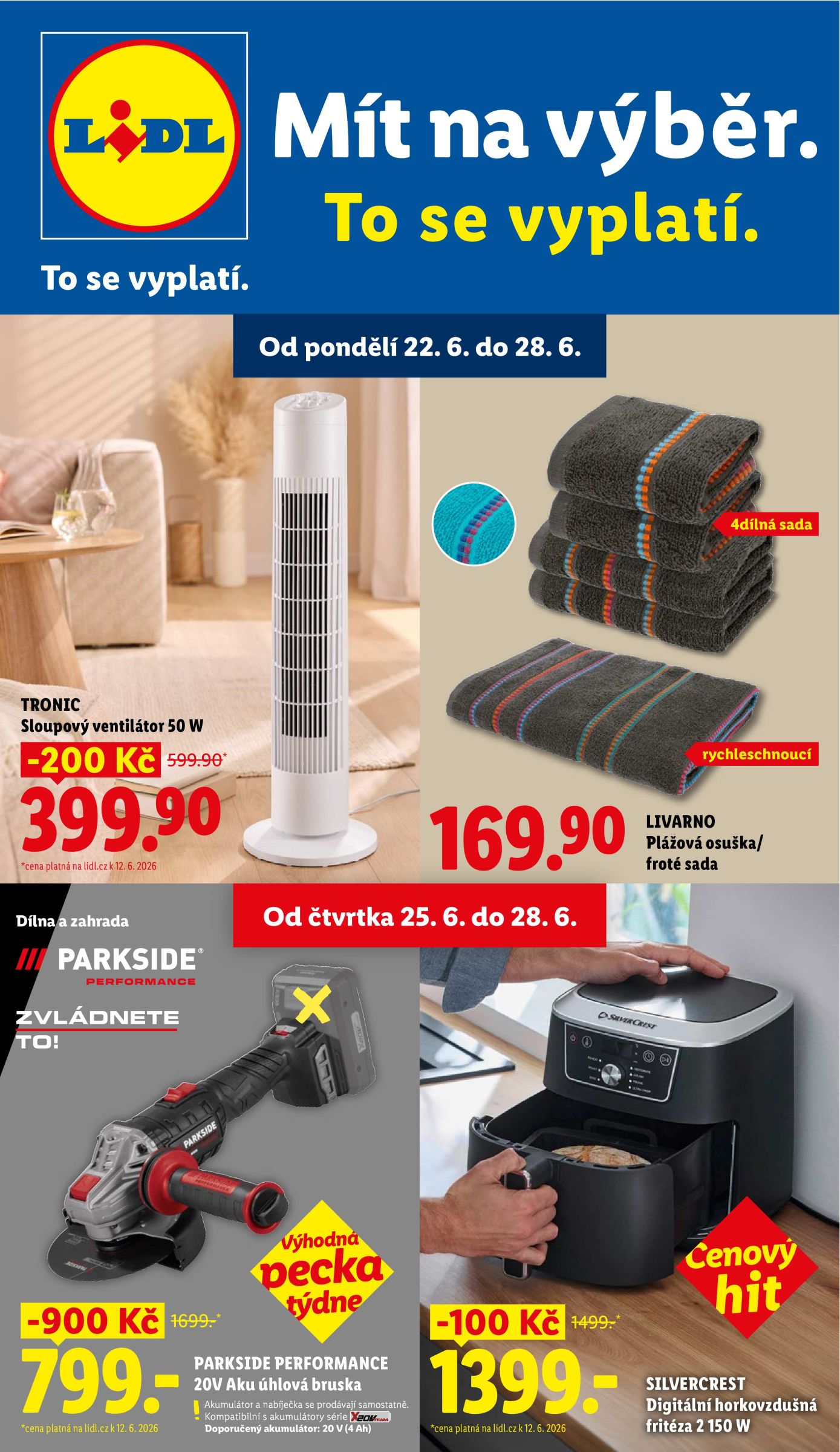 lidl - Lidl - Spotřební zboží leták na příští týden od pondělí 22.06.2026 do neděle 28.06.2026 - page: 1