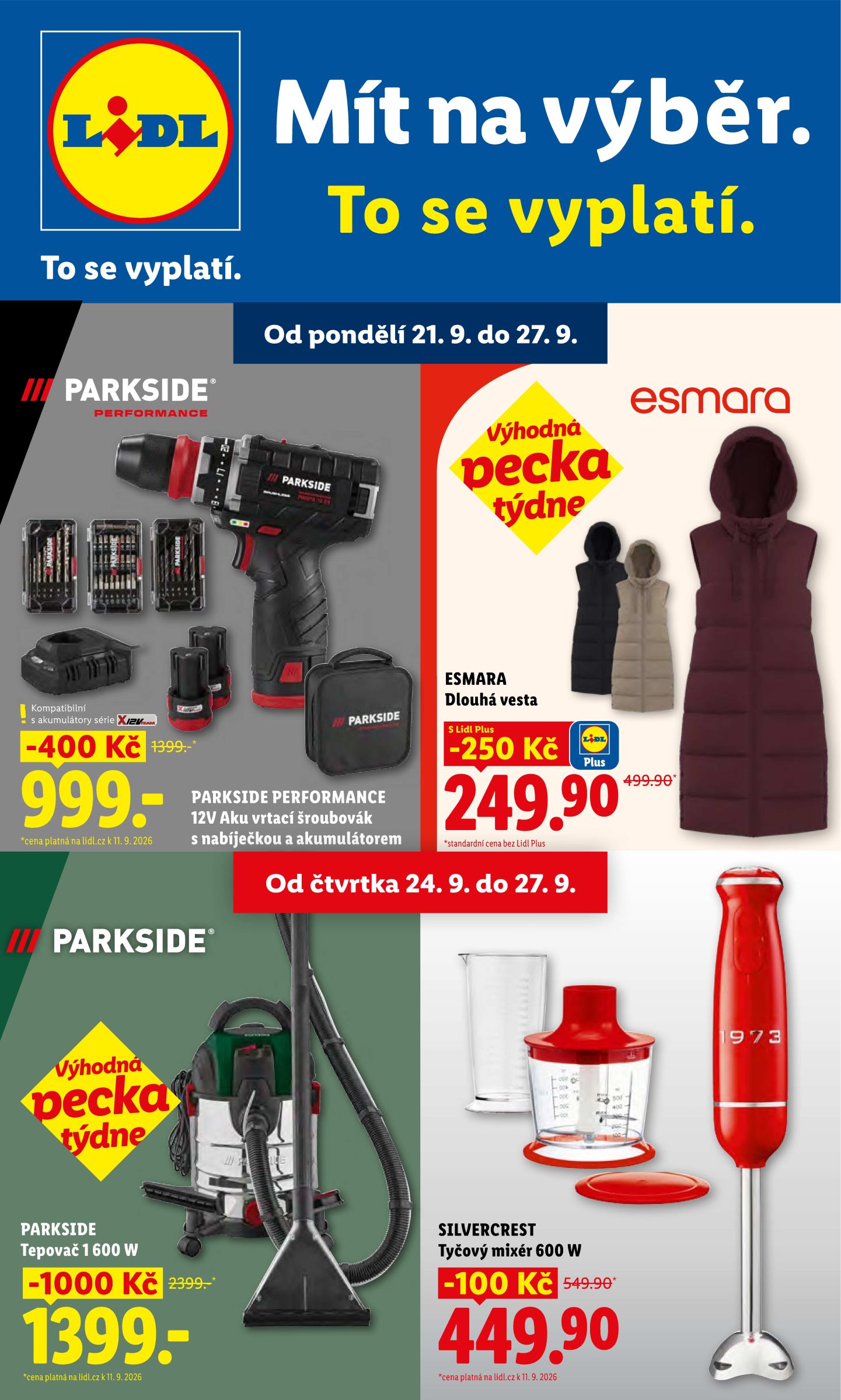lidl - Lidl - Spotřební zboží leták na příští týden od pondělí 21.09.2026 do neděle 27.09.2026