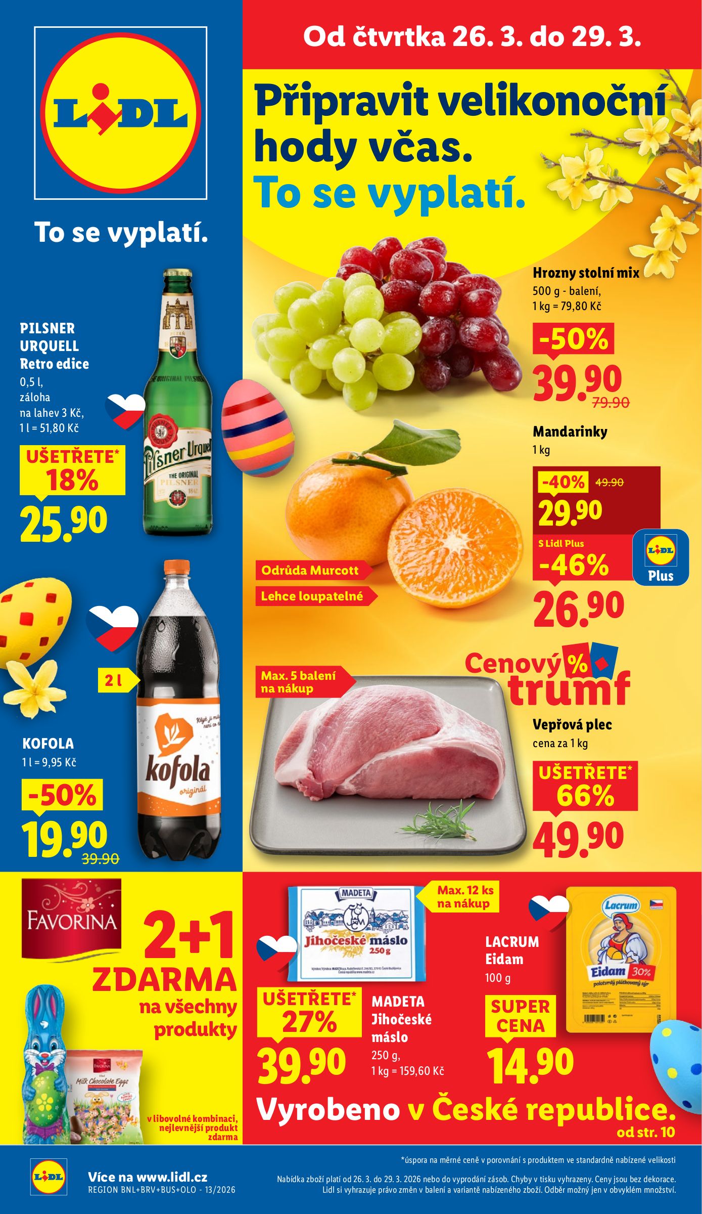 lidl - Lidl leták platný od čtvrtka 26.03.2026 do neděle 29.03.2026