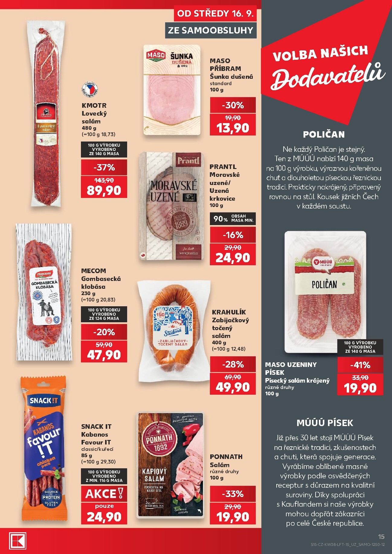 kaufland - Kaufland - Kolín leták na příští týden od středy 16.09.2026 do úterý 22.09.2026 - page: 15