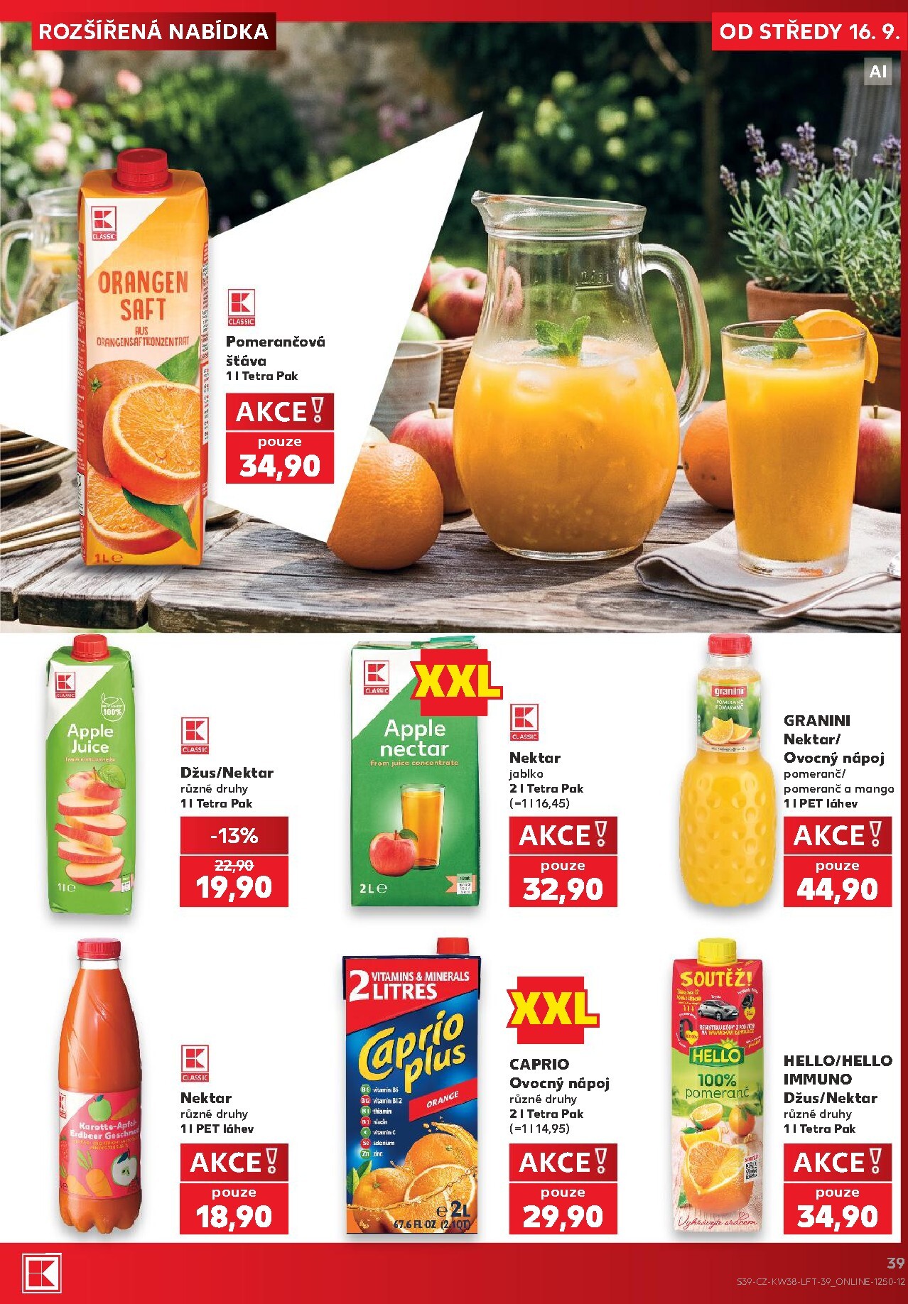 kaufland - Kaufland - Brno leták na příští týden od středy 16.09.2026 do úterý 22.09.2026 - page: 39