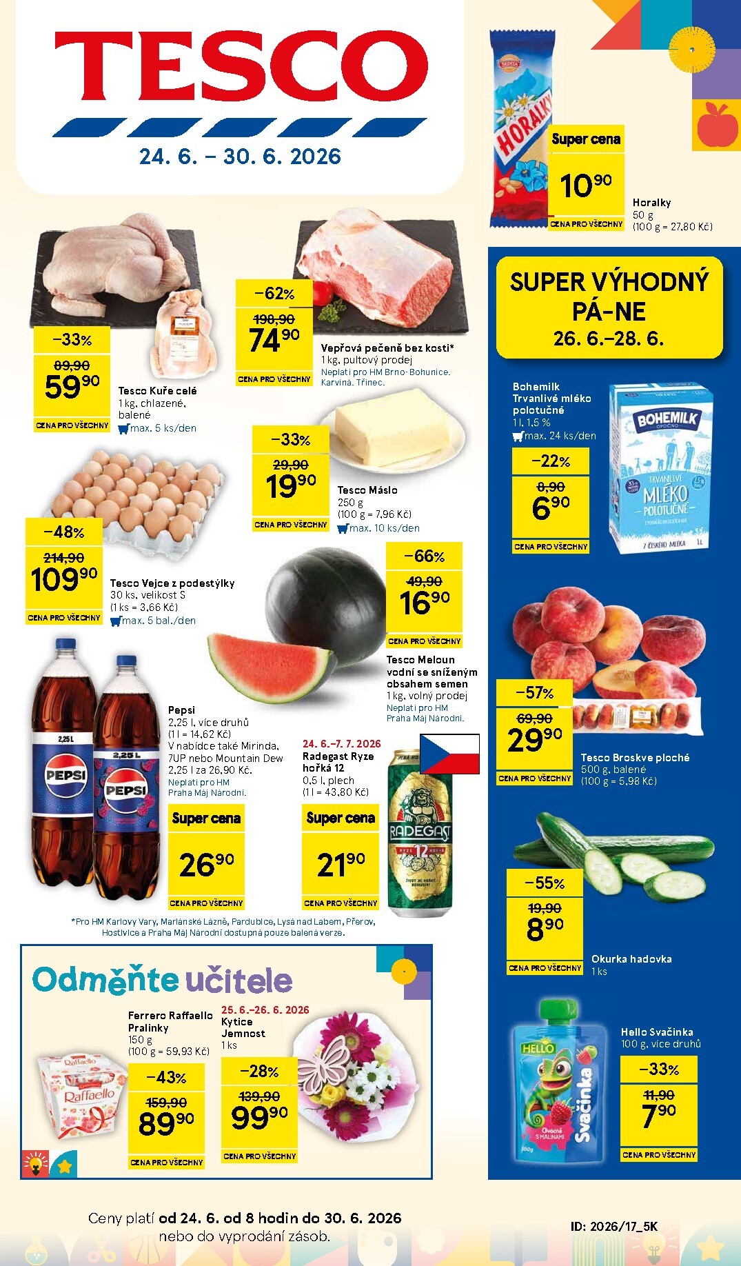 tesco - Aktuální Tesco leták platný od středy 24.06.2026 do úterý 30.06.2026