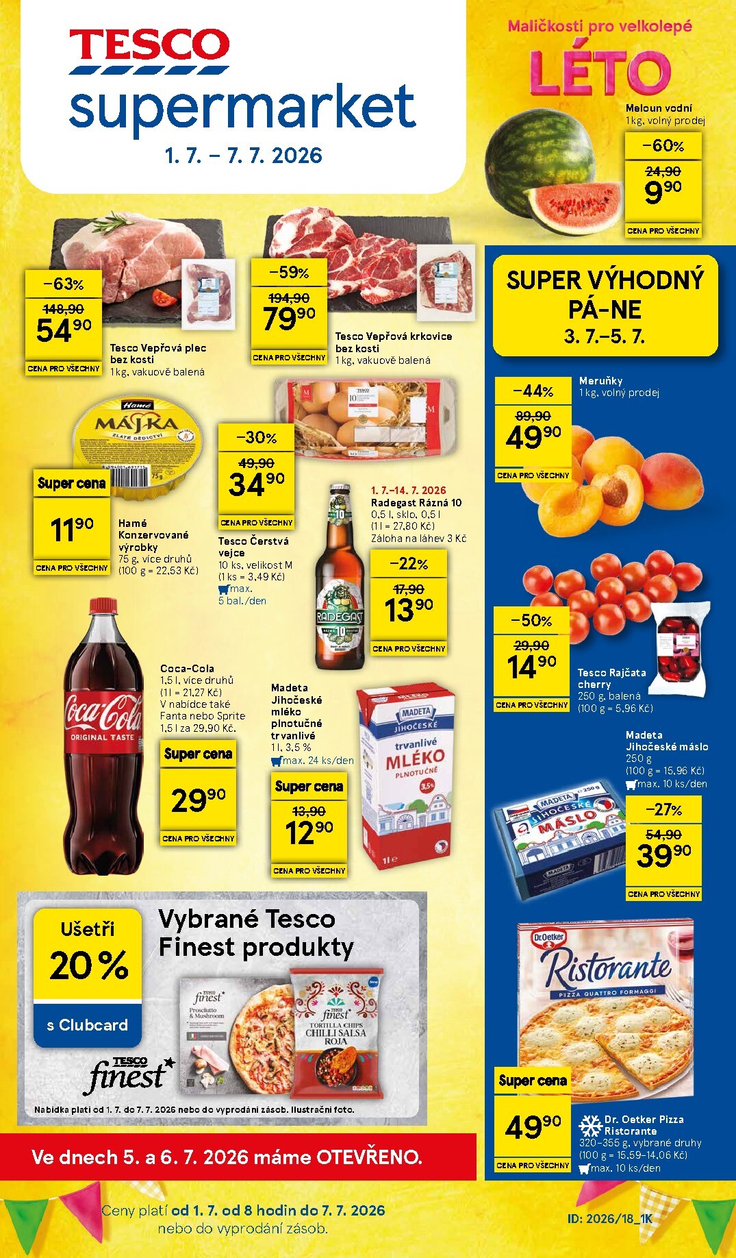 tesco - Budoucí Tesco supermarket leták platný od středy 01.07.2026 do úterý 07.07.2026