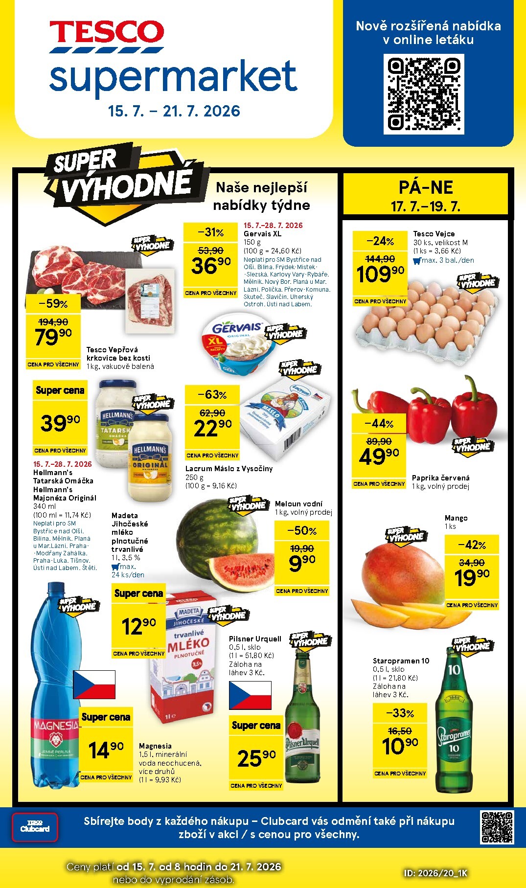 tesco - Budoucí Tesco supermarket leták platný od středy 15.07.2026 do úterý 21.07.2026