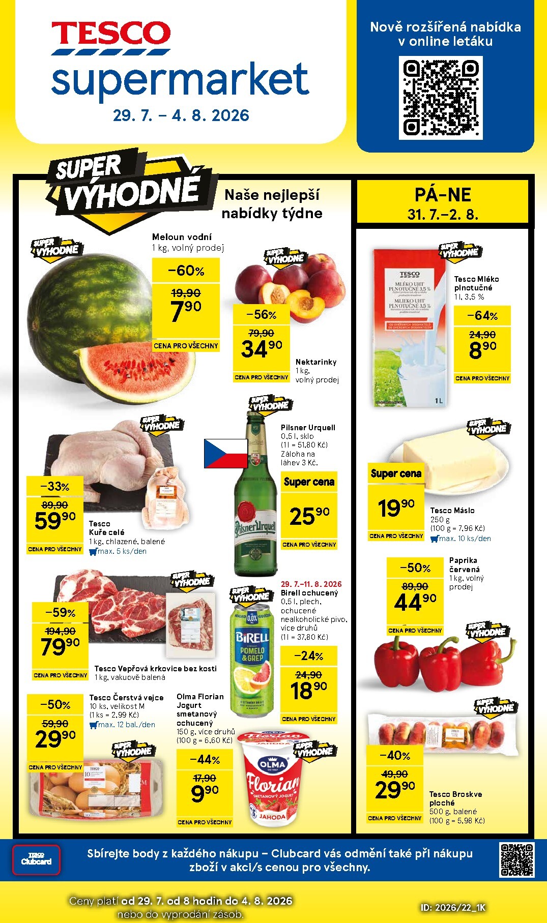 tesco - Budoucí Tesco supermarket leták platný od středy 29.07.2026 do úterý 04.08.2026
