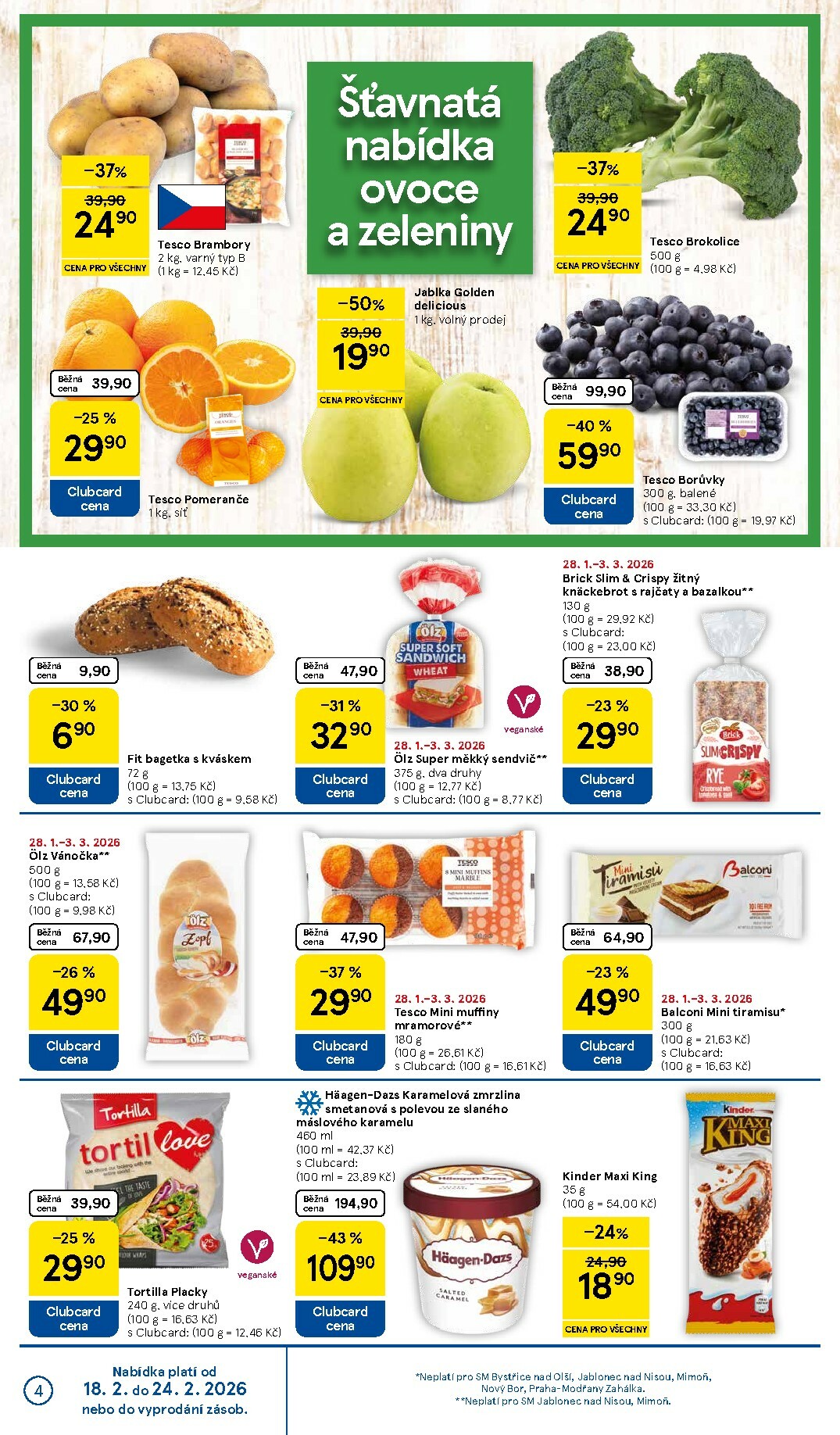 tesco - Tesco supermarket leták platný od středy 18.02.2026 do úterý 24.02.2026 - page: 4