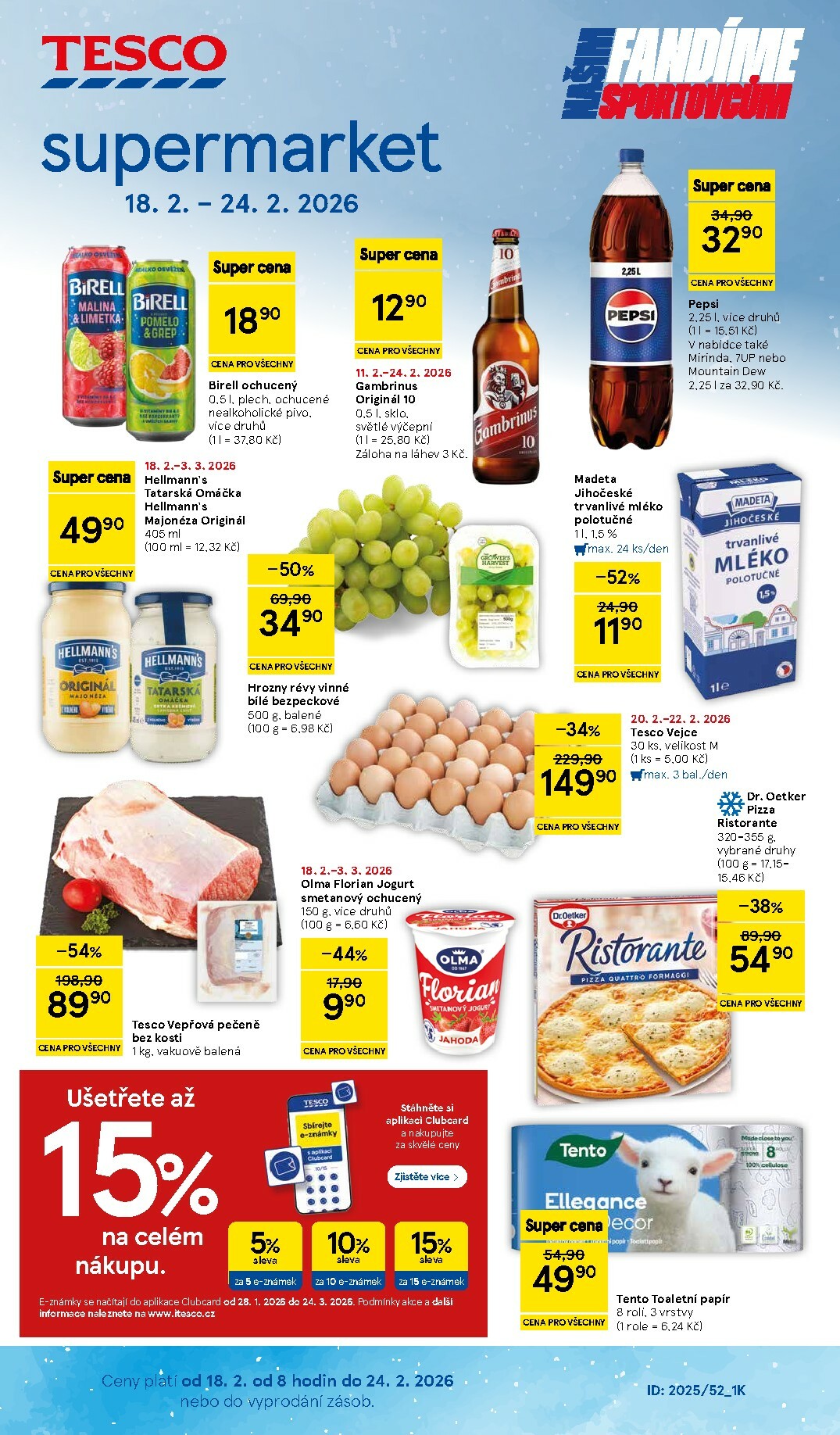 tesco - Tesco supermarket leták platný od středy 18.02.2026 do úterý 24.02.2026