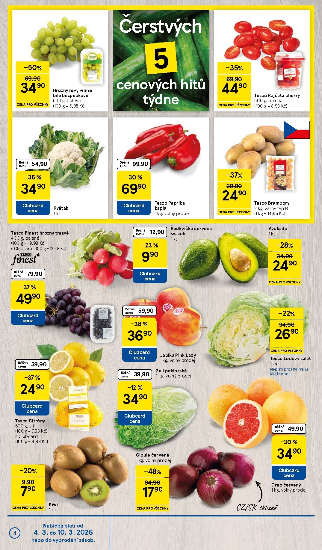 tesco - Tesco leták platný od středy 04.03.2026 do úterý 10.03.2026 - page: 4