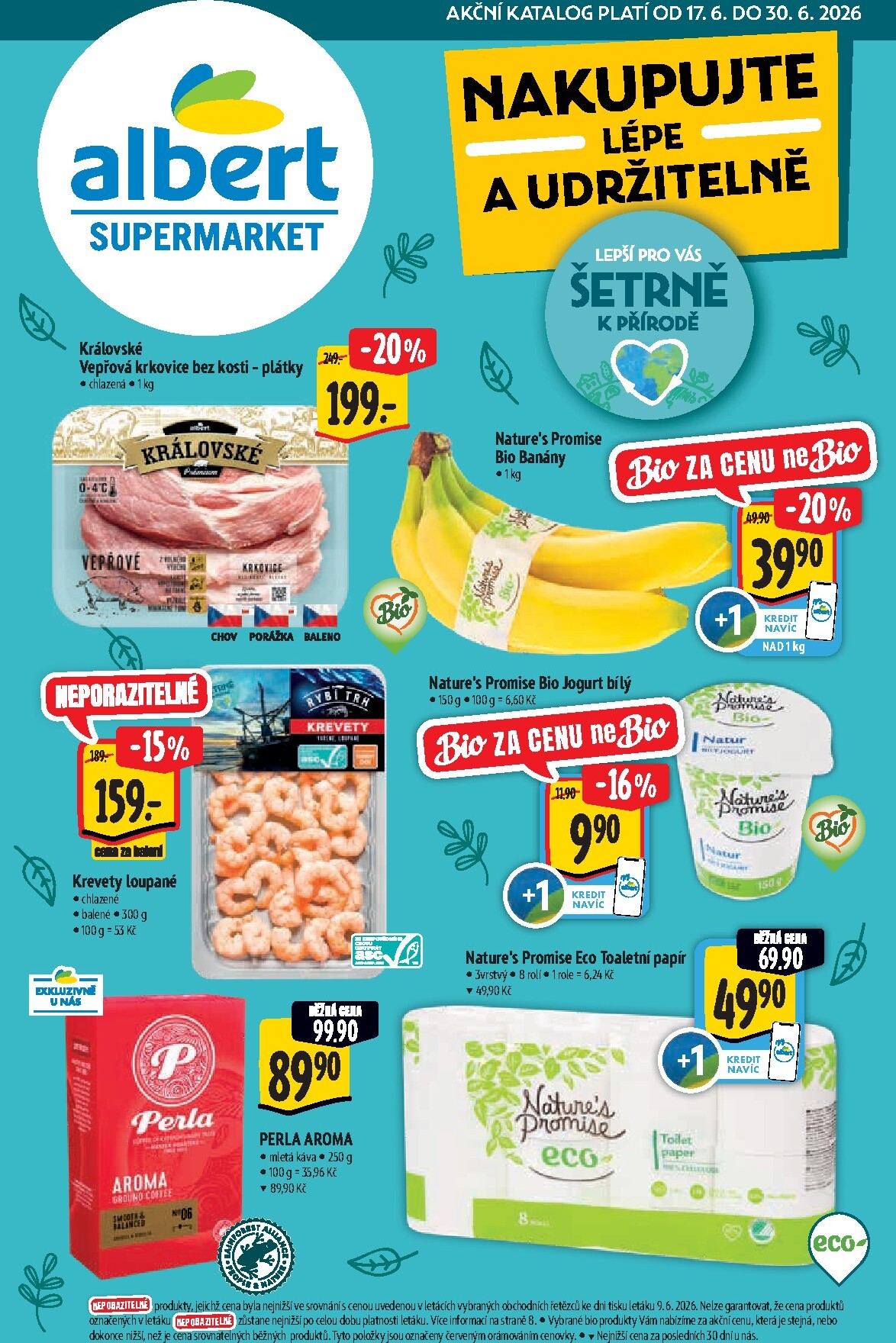 albert - Budoucí Albert Supermarket - Šetrně k přírodě leták platný od středy 17.06.2026 do úterý 30.06.2026