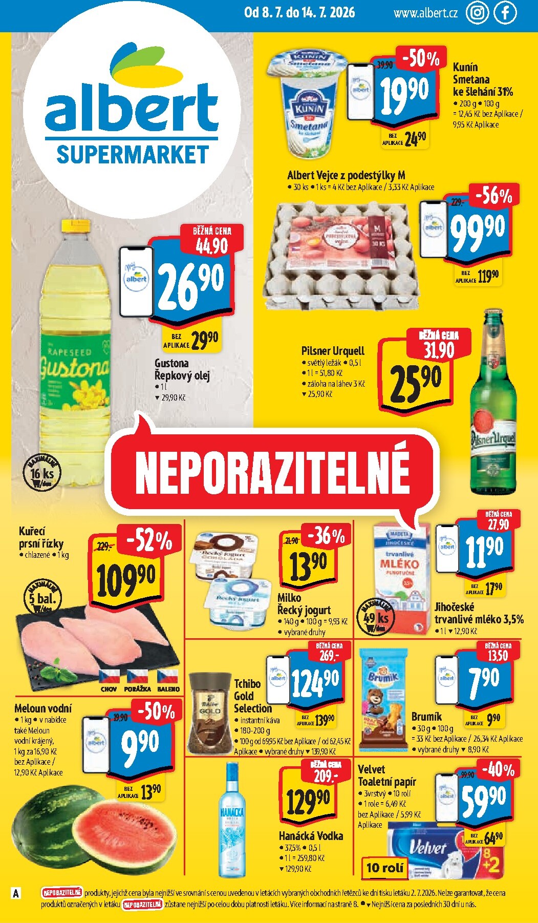 albert - Budoucí Albert Supermarket leták platný od středy 08.07.2026 do úterý 14.07.2026