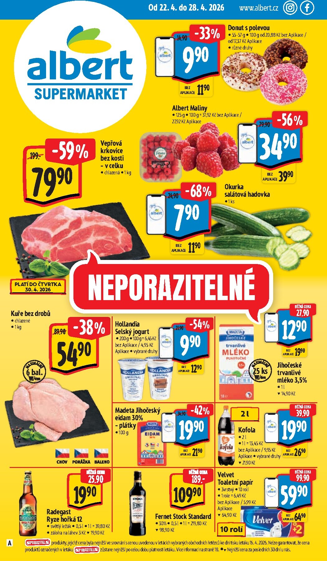 albert - Budoucí Albert Supermarket leták platný od středy 22.04.2026 do úterý 28.04.2026