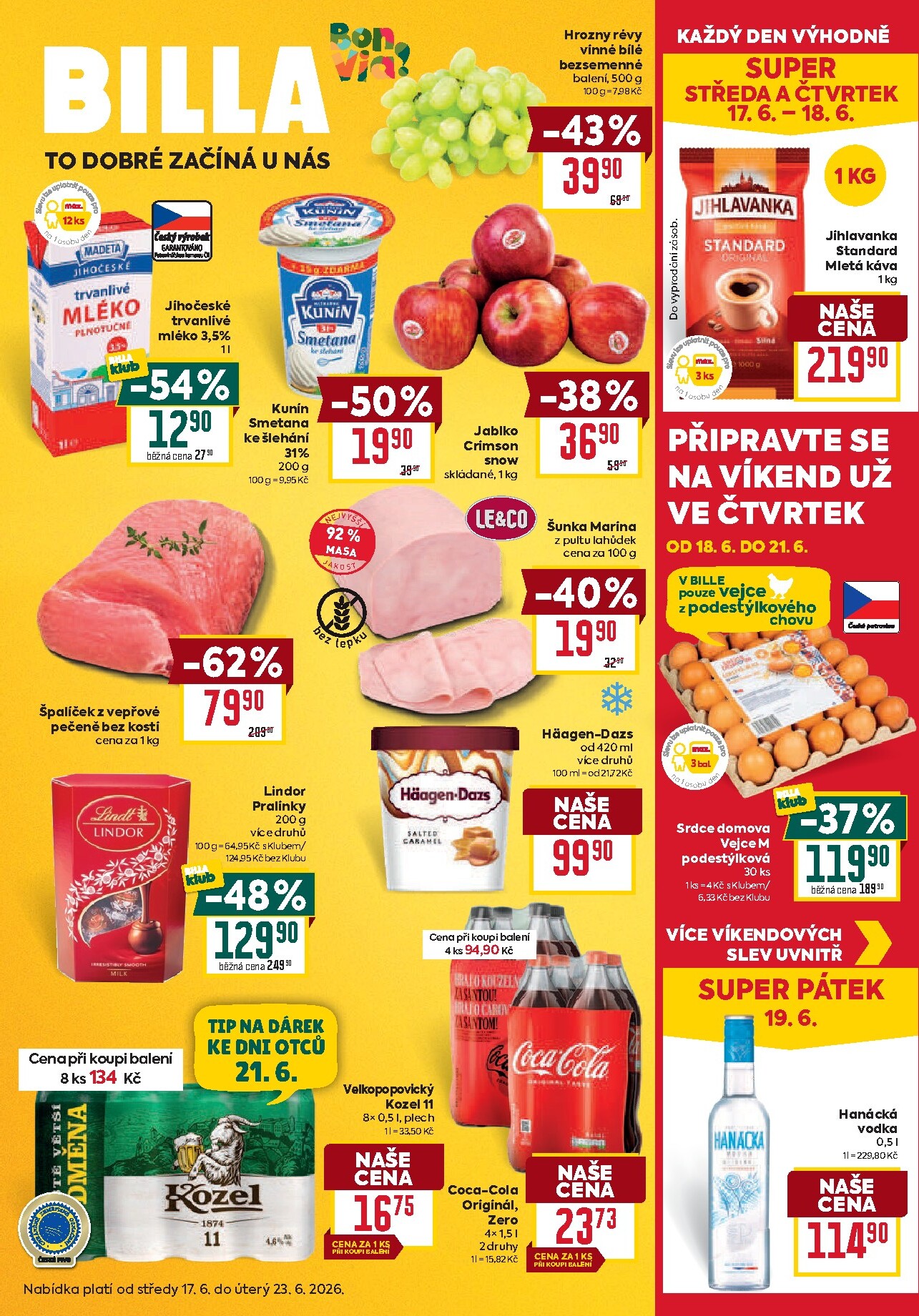 billa - Budoucí Billa - Velký leták leták platný od středy 17.06.2026 do úterý 23.06.2026
