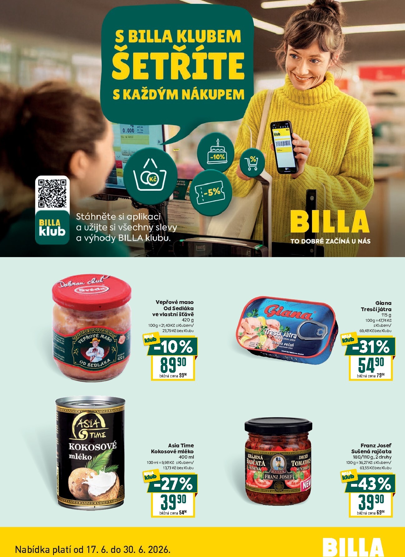 billa - Aktuální Billa - Klub leták platný od středy 17.06.2026 do úterý 30.06.2026 - page: 2