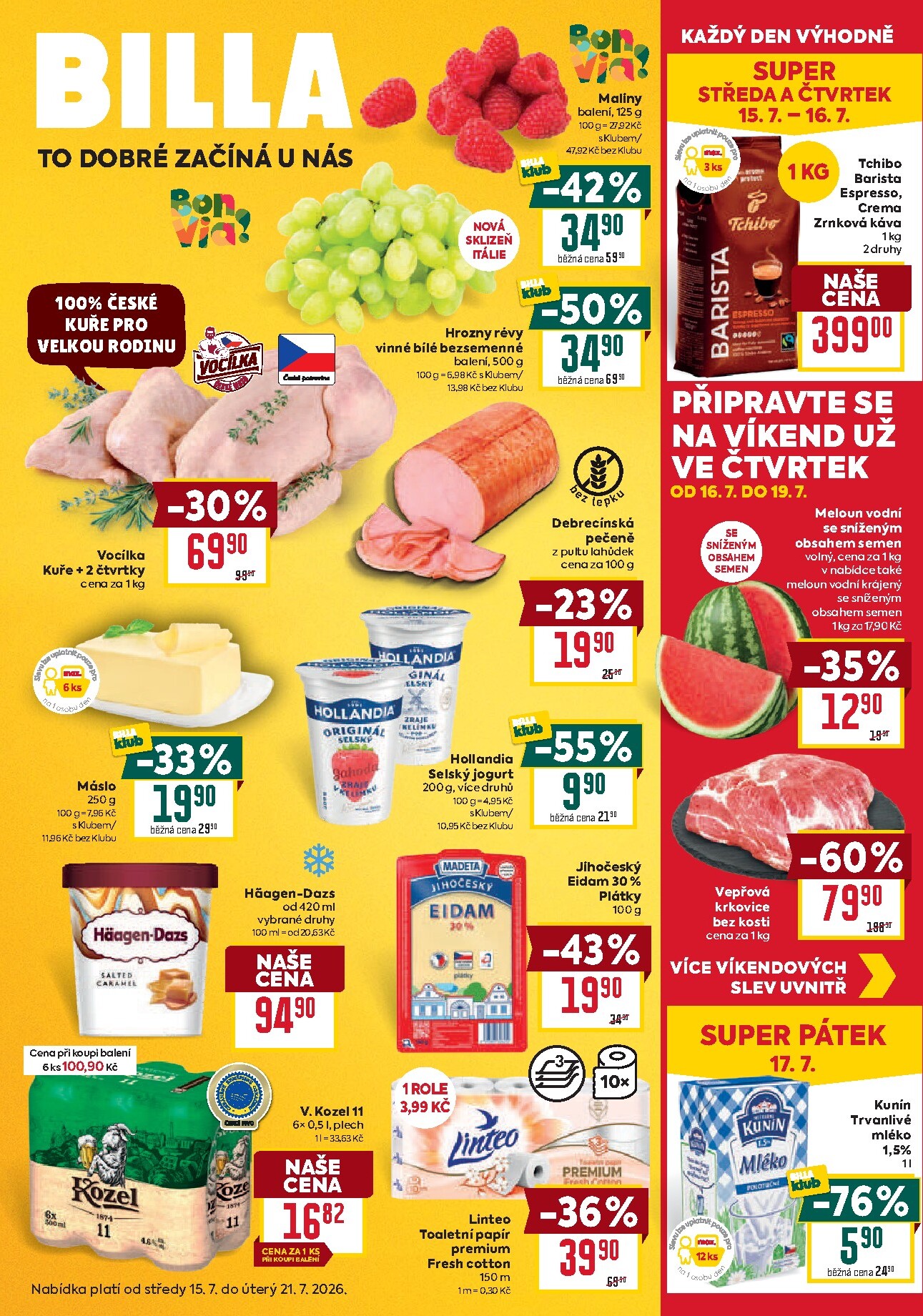 billa - Budoucí Billa leták platný od středy 15.07.2026 do úterý 21.07.2026