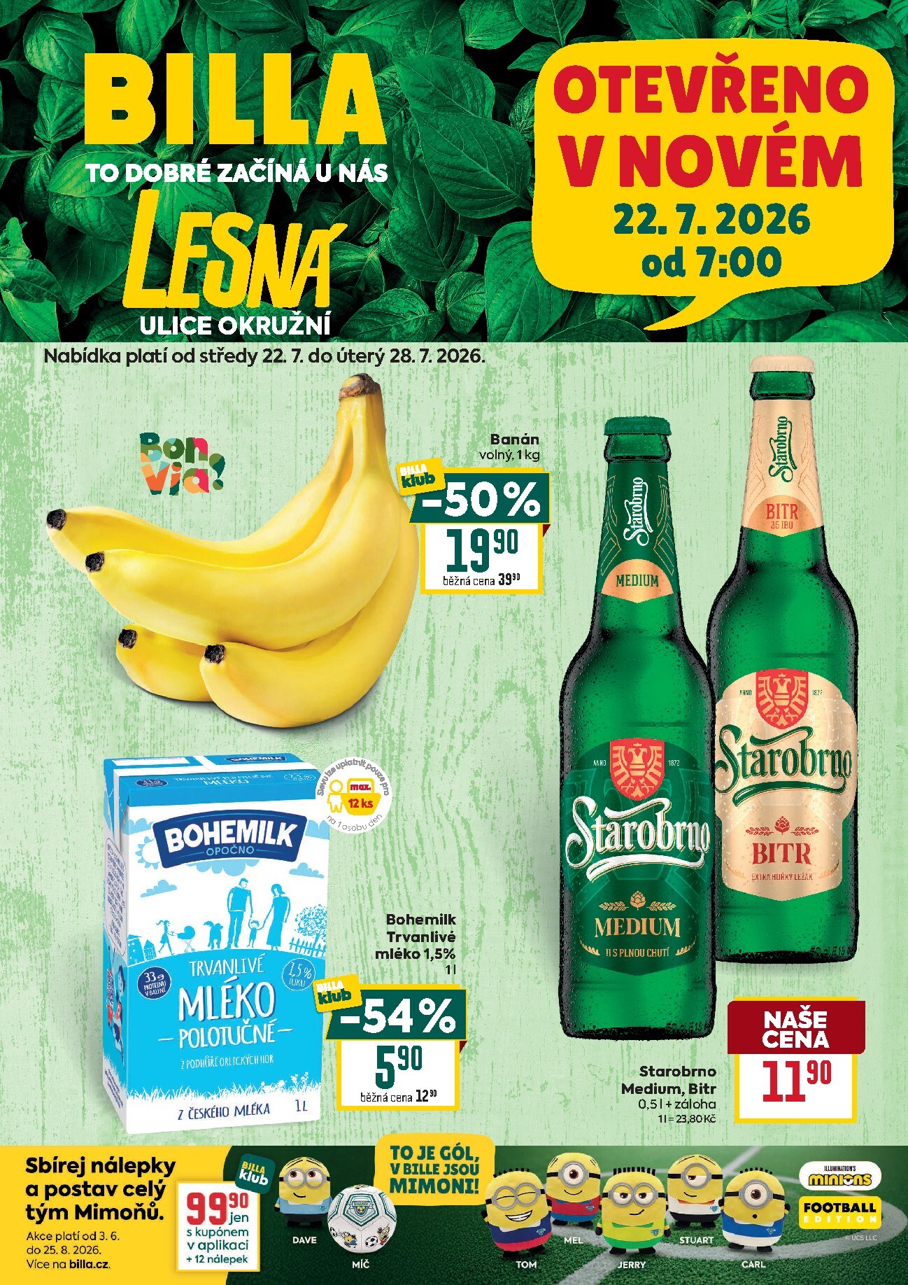 billa - Budoucí Billa - Brno Lesná leták platný od středy 22.07.2026 do úterý 28.07.2026