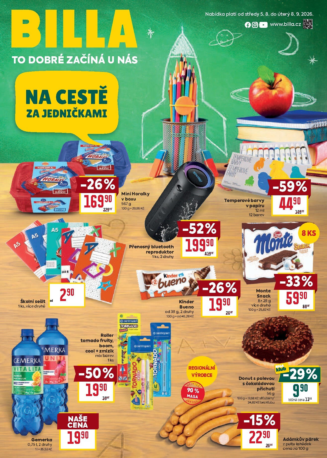 billa - Budoucí Billa - Na cestě za jedničkami leták platný od středy 05.08.2026 do úterý 08.09.2026 - page: 1