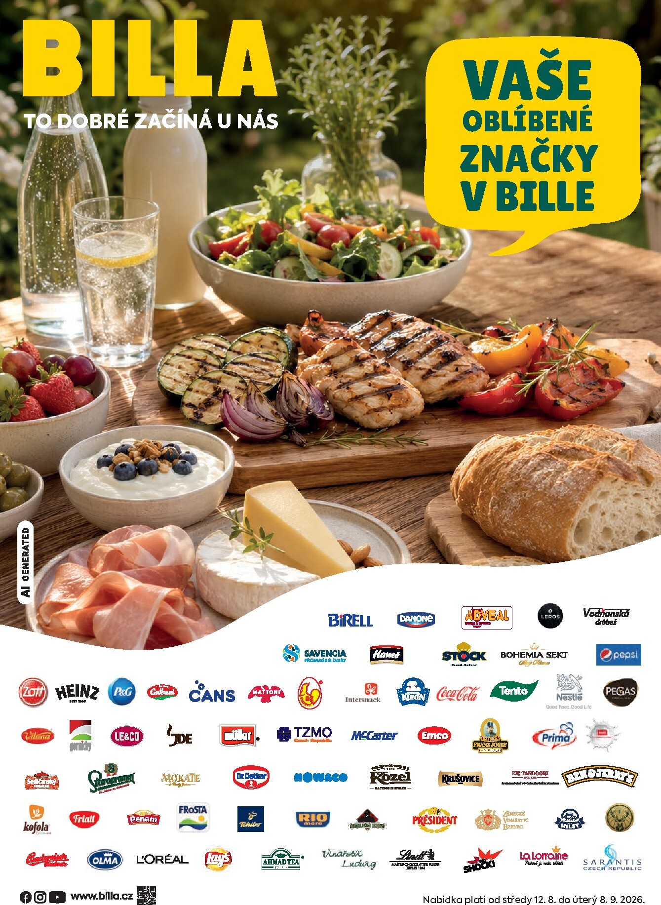 billa - Budoucí Billa - Vaše oblíbené značky leták platný od středy 12.08.2026 do úterý 08.09.2026