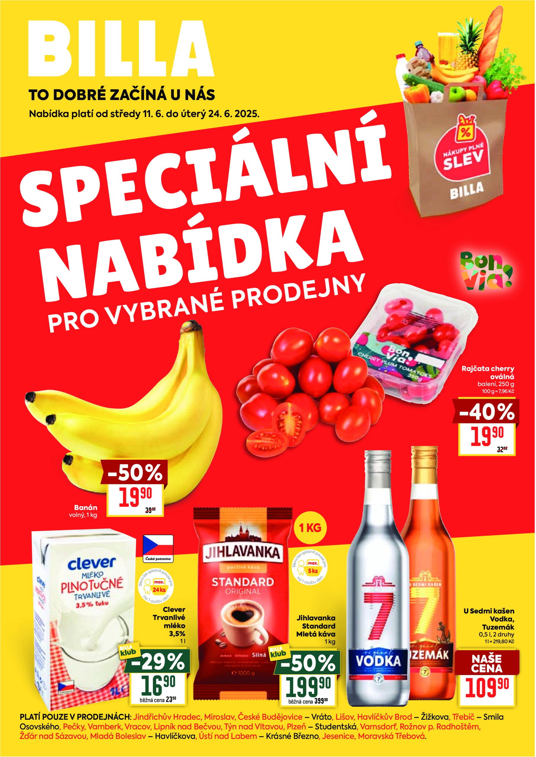 billa - Leták Billa - Speciální nabídka: vybrané prodejny od 11.06. do 24.06.