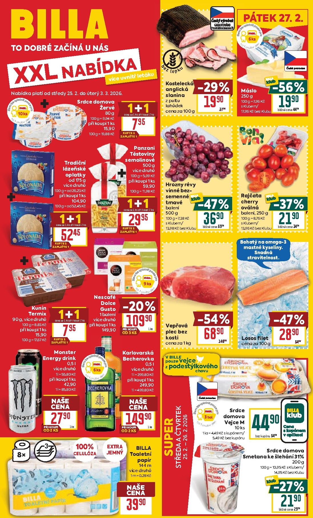 billa - Billa - Malý leták leták platný od středy 25.02.2026 do úterý 03.03.2026
