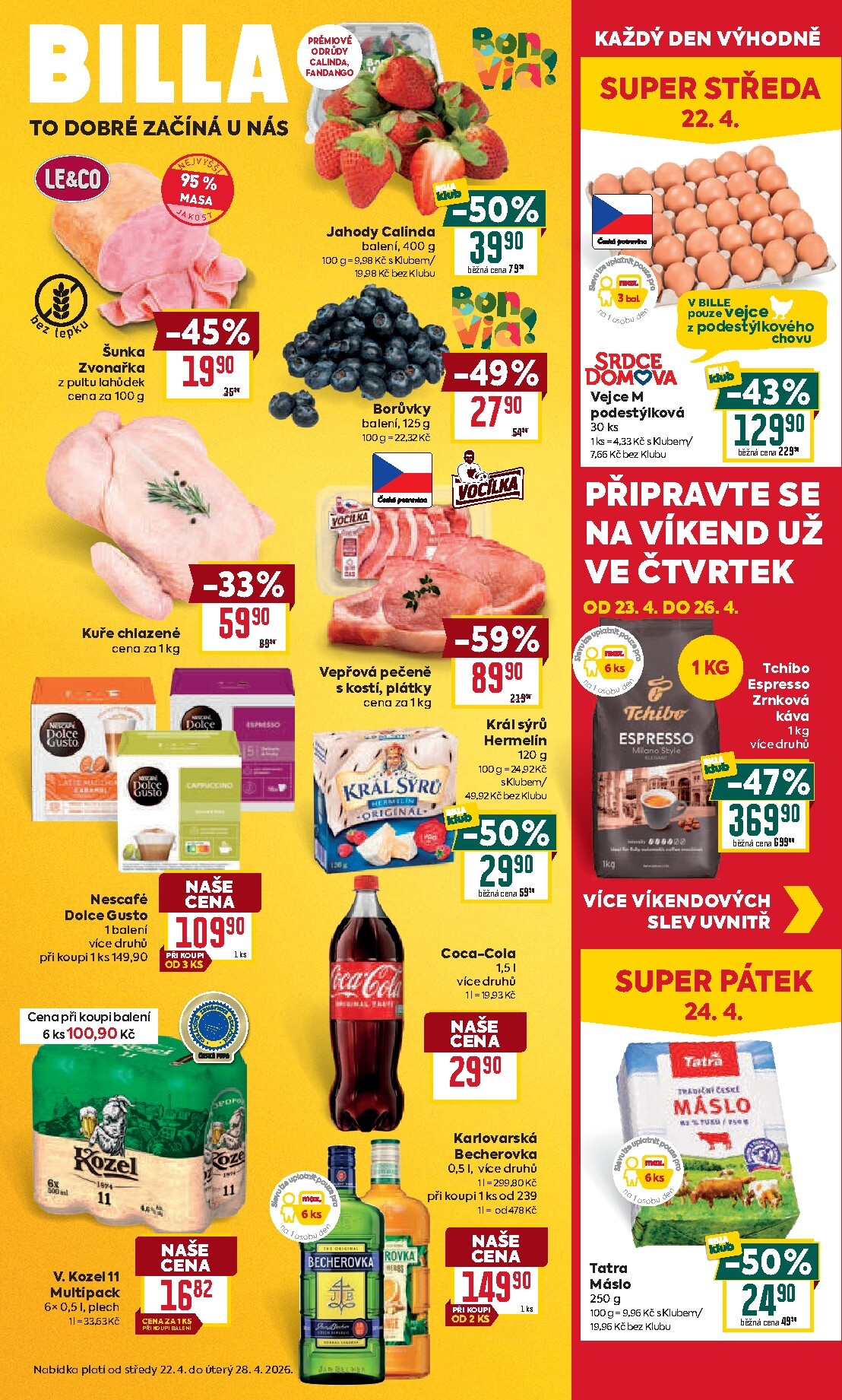 billa - Budoucí Billa leták platný od středy 22.04.2026 do úterý 28.04.2026 - page: 1