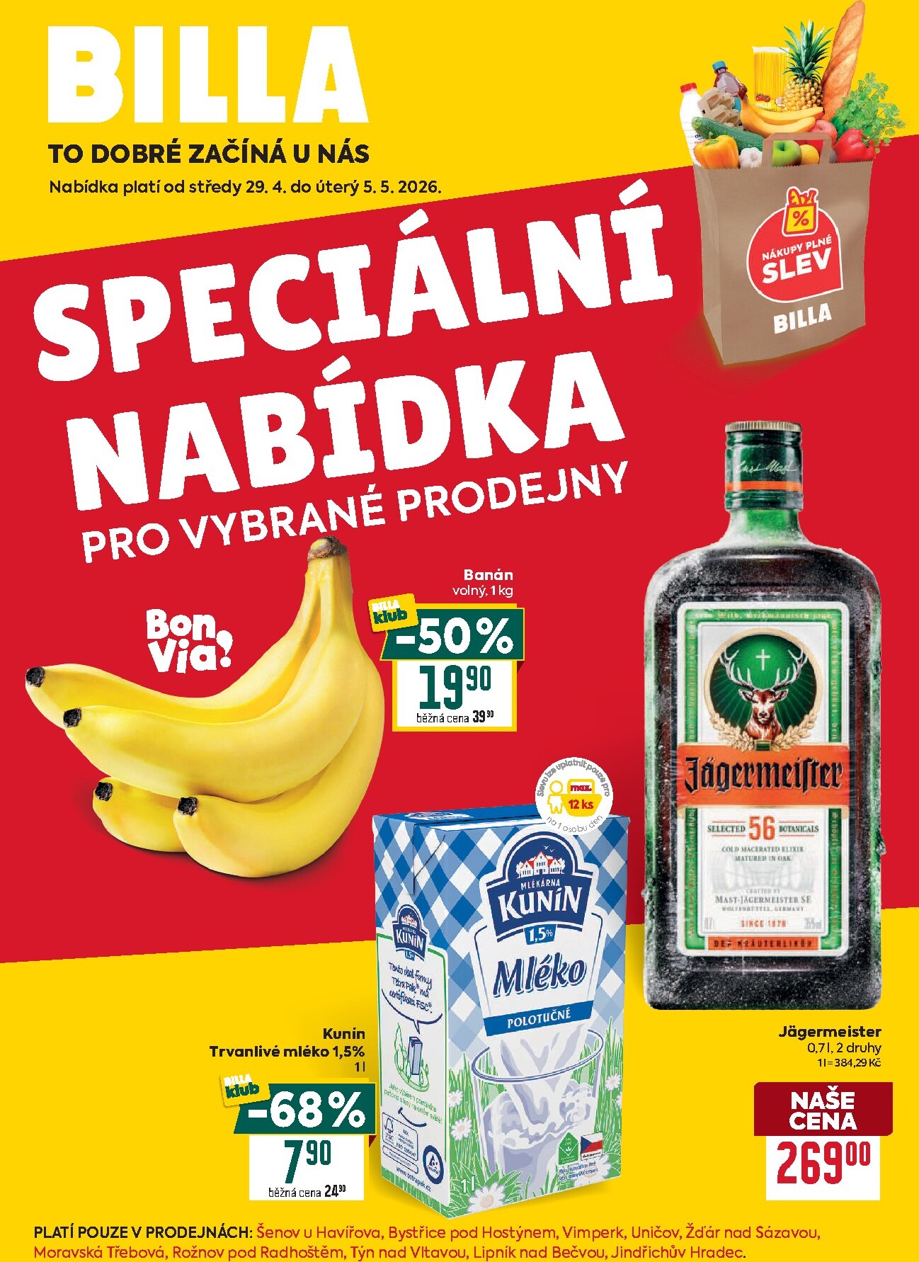 billa - Budoucí Billa - Speciální nabídka: vybrané prodejny leták platný od středy 29.04.2026 do úterý 05.05.2026
