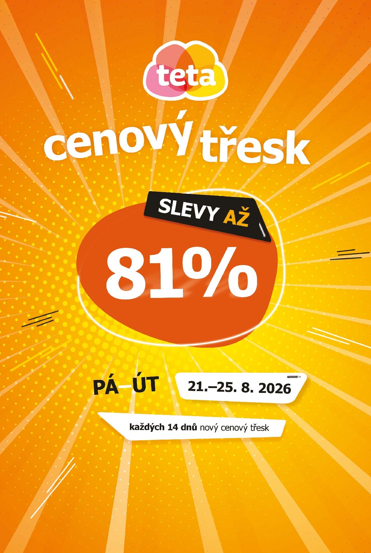 teta-drogerie - Archiv - Teta drogerie - Cenový třesk v Tetě! leták od 21.08.2026 do 25.08.2026