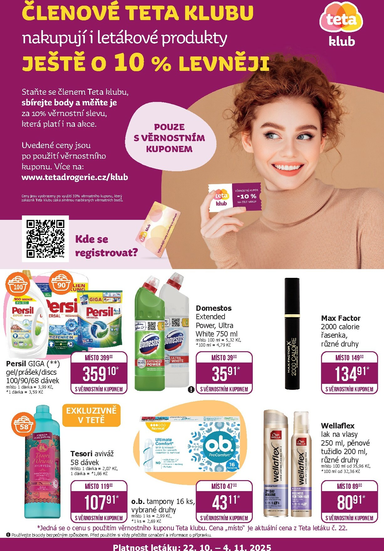 teta-drogerie - Aktuální leták Teta drogerie - Klub od 22.10. do 04.11.