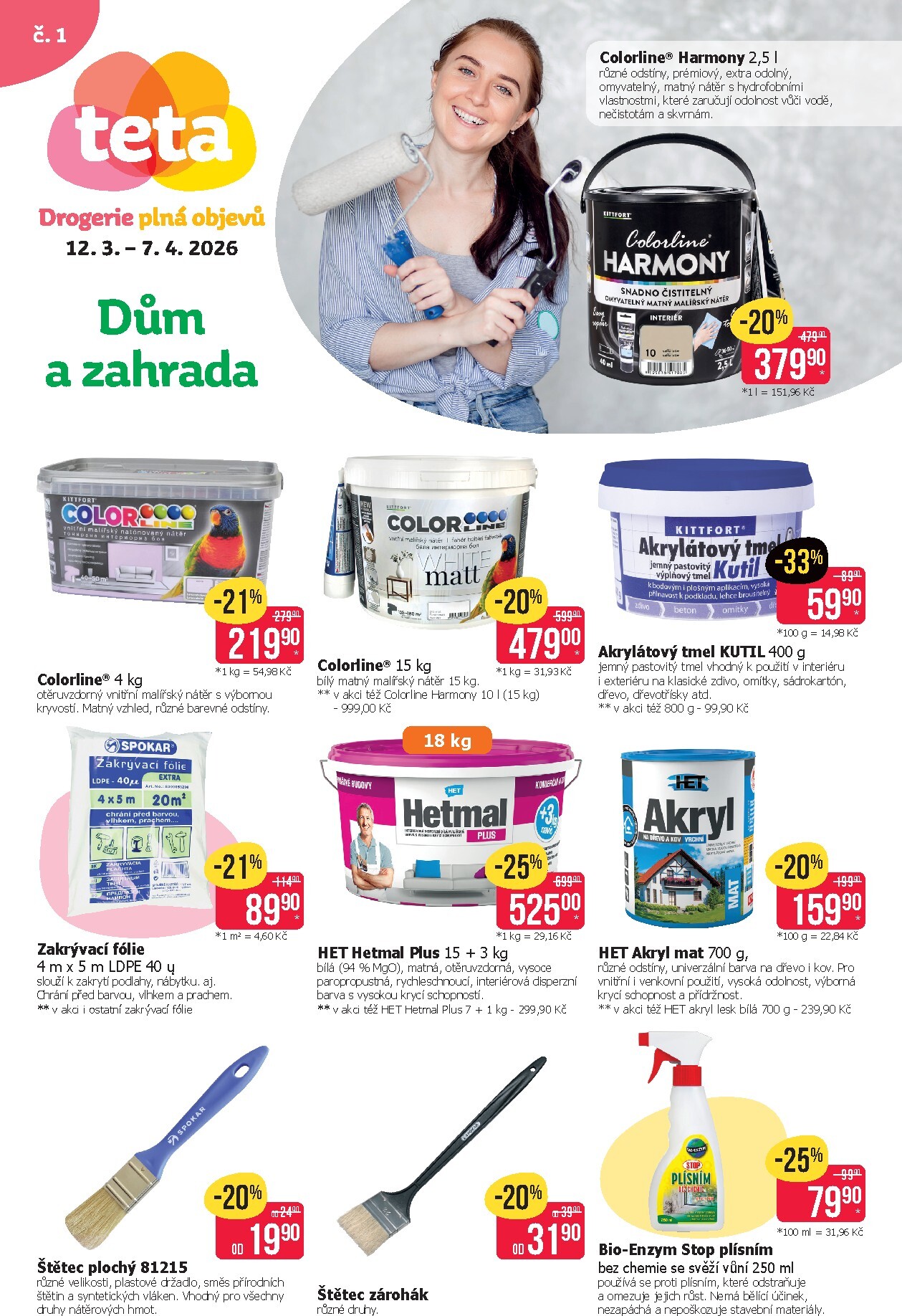 teta-drogerie - Teta drogerie - Dům a zahrada leták platný od čtvrtka 12.03.2026 do úterý 07.04.2026 - page: 1