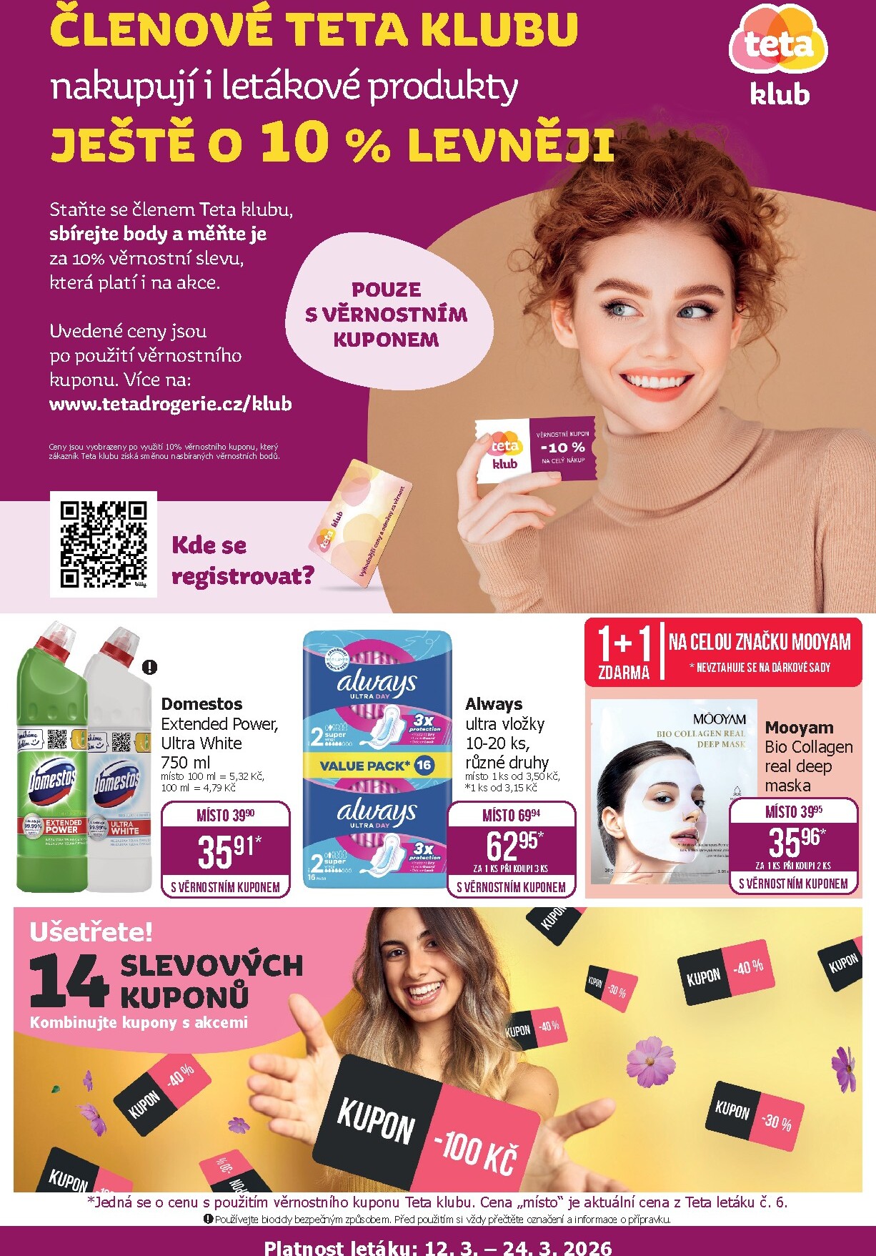 teta-drogerie - Teta drogerie - Klubová akce leták platný od čtvrtka 12.03.2026 do úterý 24.03.2026
