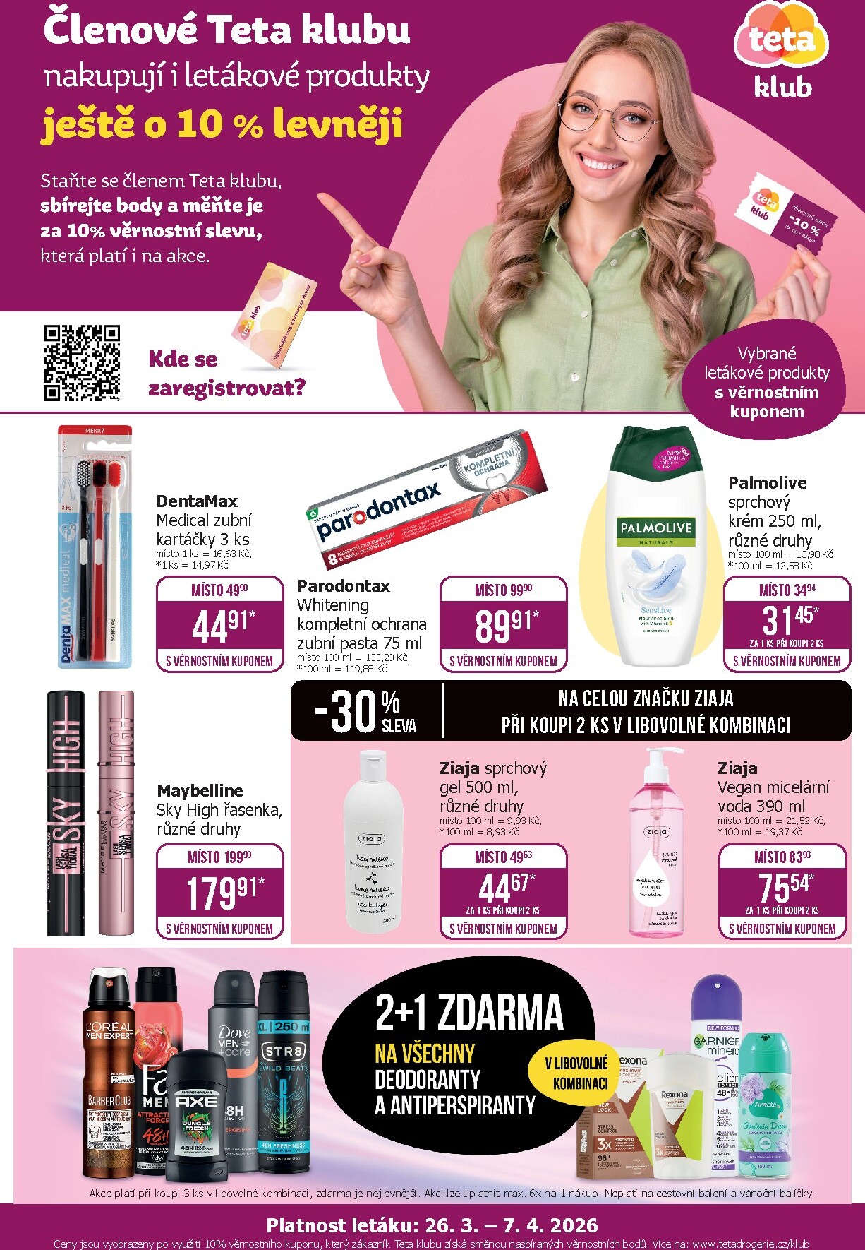 teta-drogerie - Teta drogerie - Klubová akce leták platný od čtvrtka 26.03.2026 do úterý 07.04.2026
