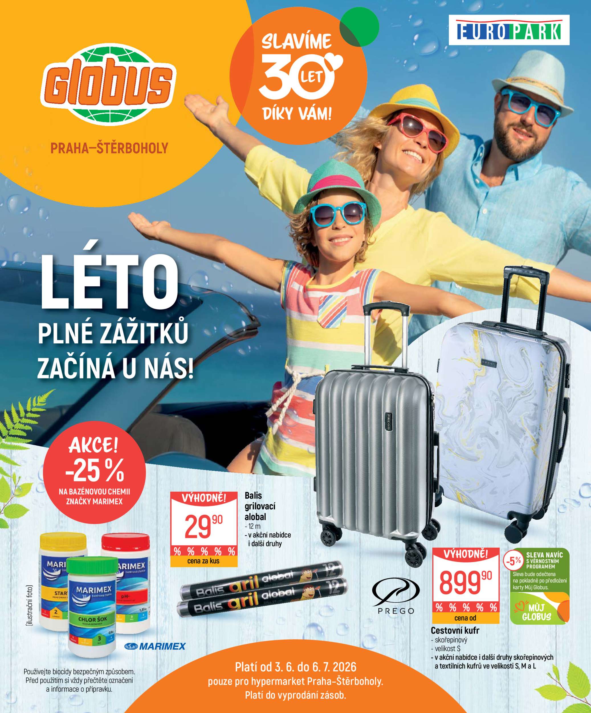 globus - Aktuální Globus Praha Štěrboholy - Léto plné zážitků leták platný od středy 03.06.2026 do pondělí 06.07.2026