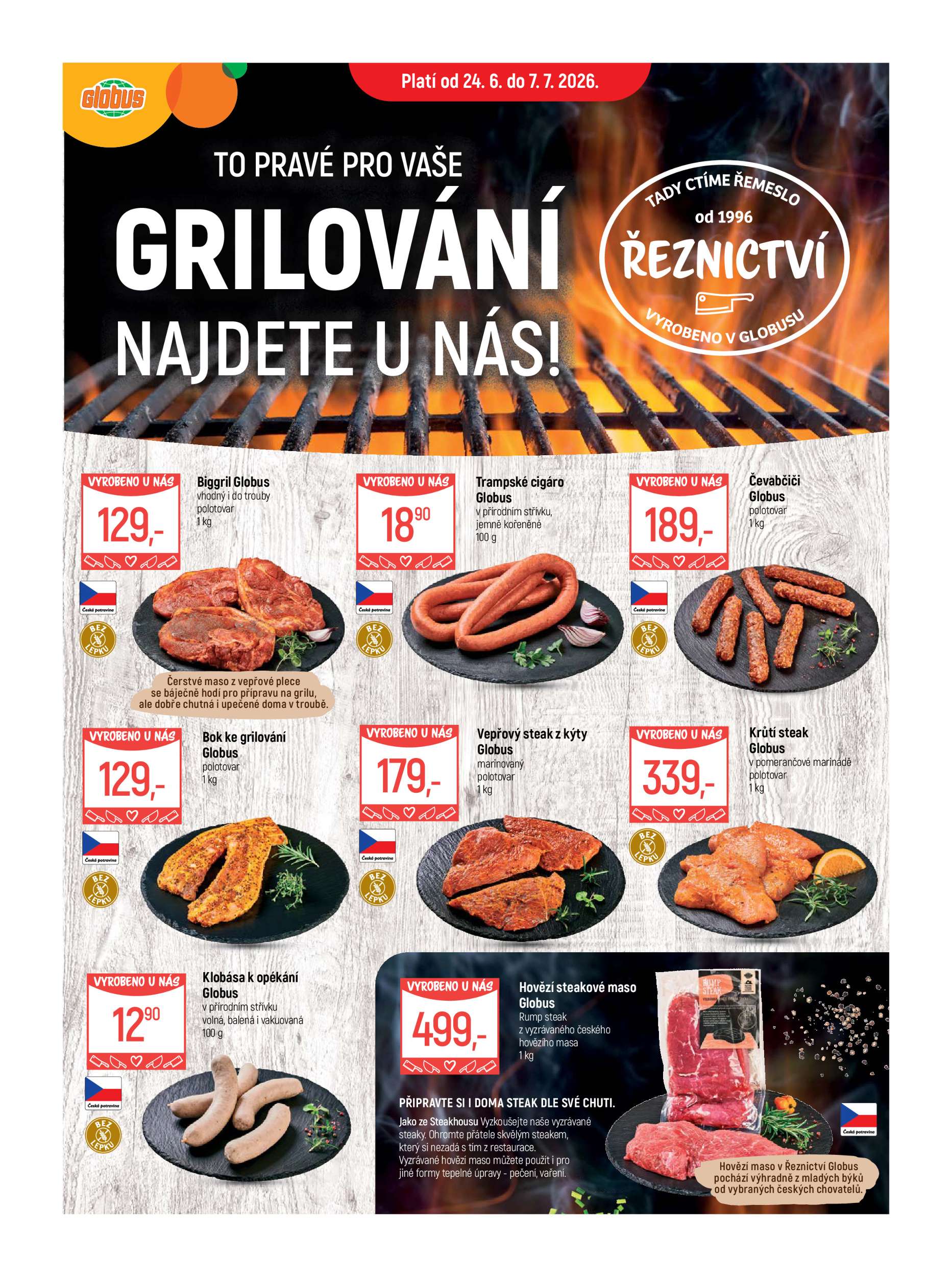 globus - Globus - Grilování leták na příští týden od středy 24.06.2026 do úterý 07.07.2026