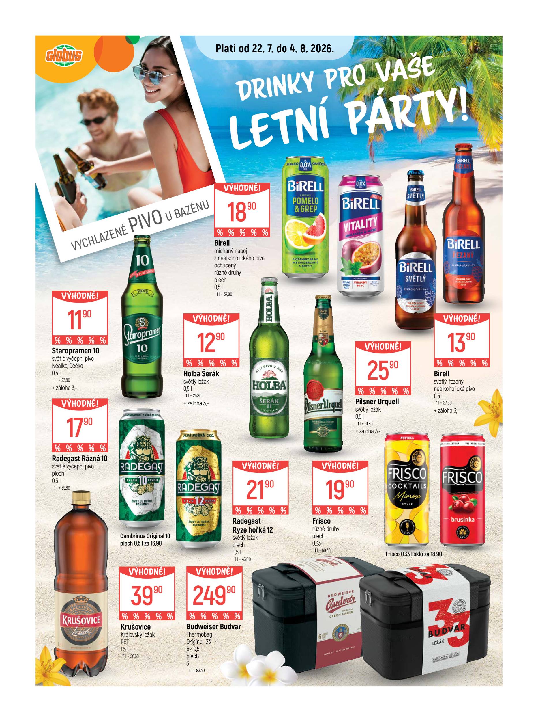 globus - Aktuální Globus - Letní party leták platný od středy 22.07.2026 do úterý 04.08.2026