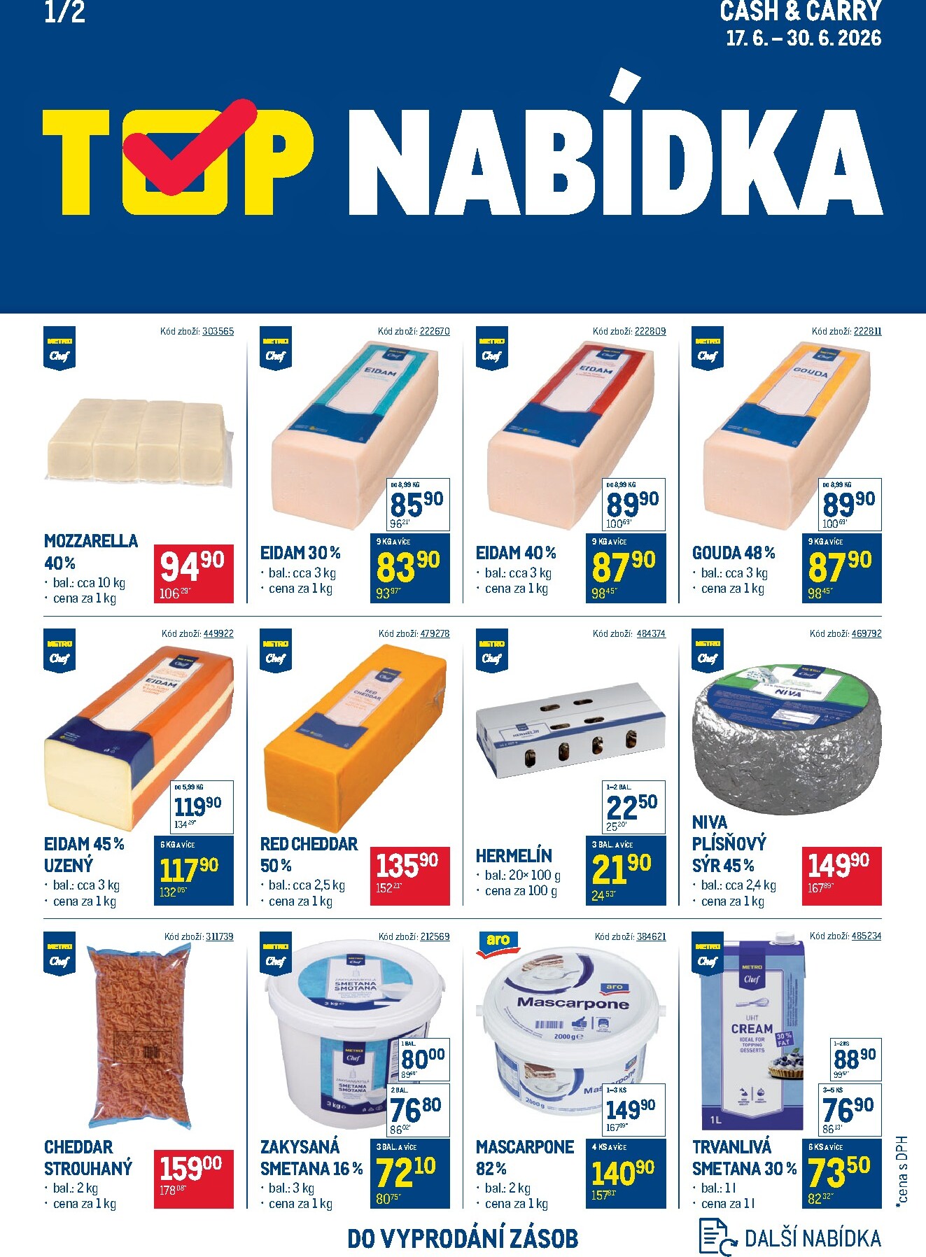 makro - Aktuální Makro - TOP mléčné výrobky leták platný od středy 17.06.2026 do úterý 30.06.2026