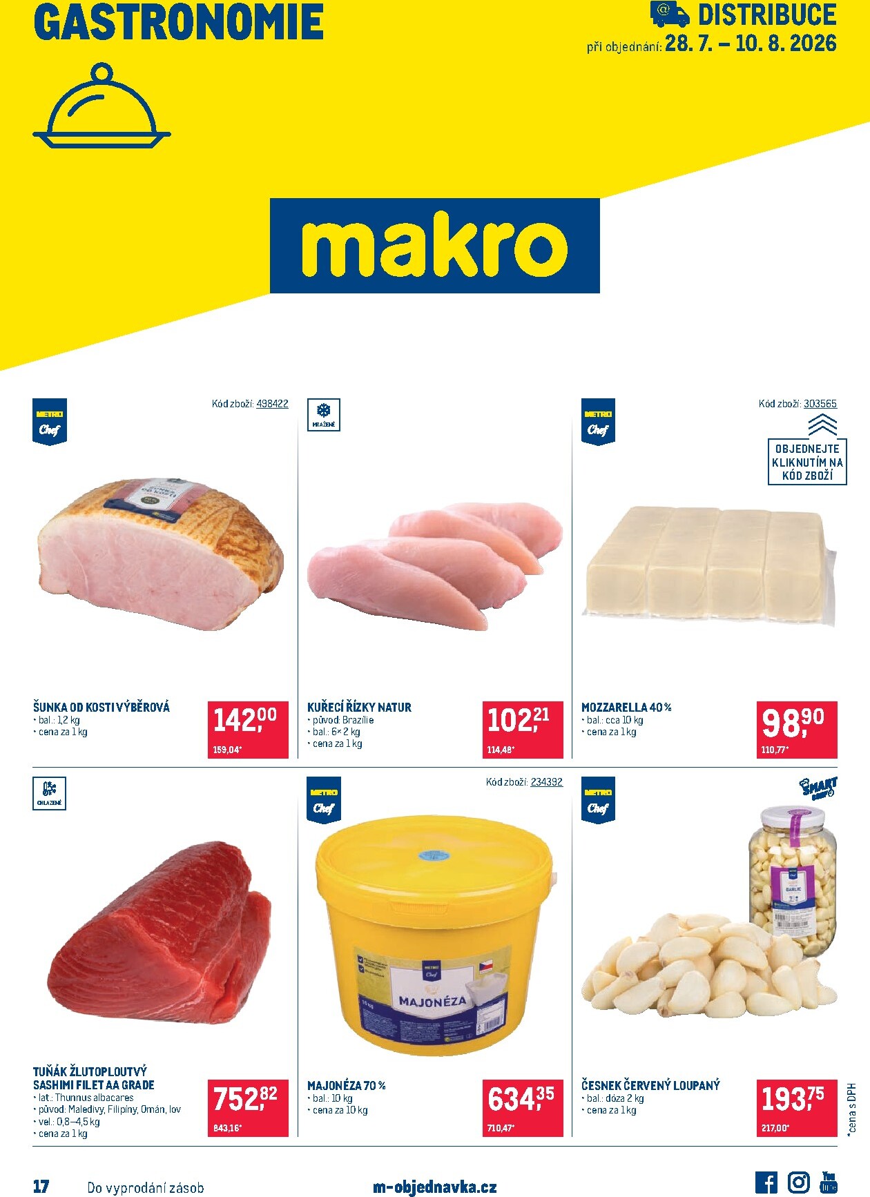 makro - Aktuální Makro - Gastronomie Distribuce leták platný od úterý 28.07.2026 do pondělí 10.08.2026