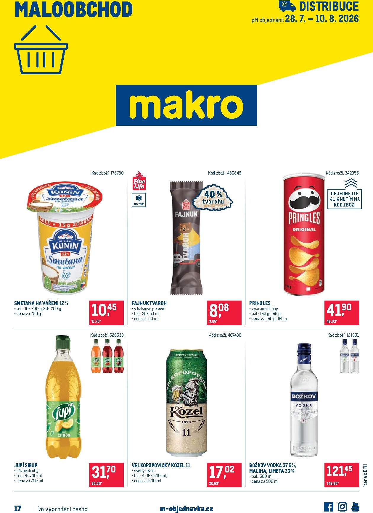 makro - Aktuální Makro - Maloobchod Distribuce leták platný od úterý 28.07.2026 do pondělí 10.08.2026