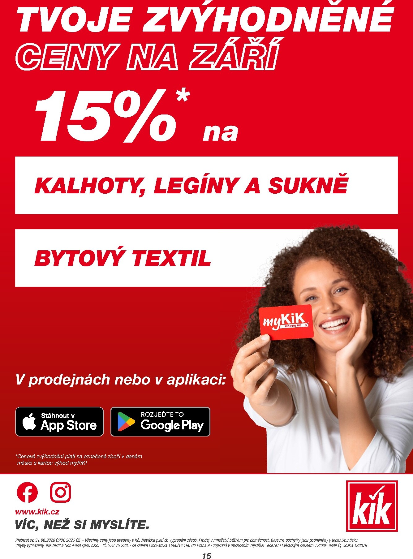 kik - KiK leták na příští týden od pondělí 31.08.2026 do neděle 27.09.2026 - page: 15