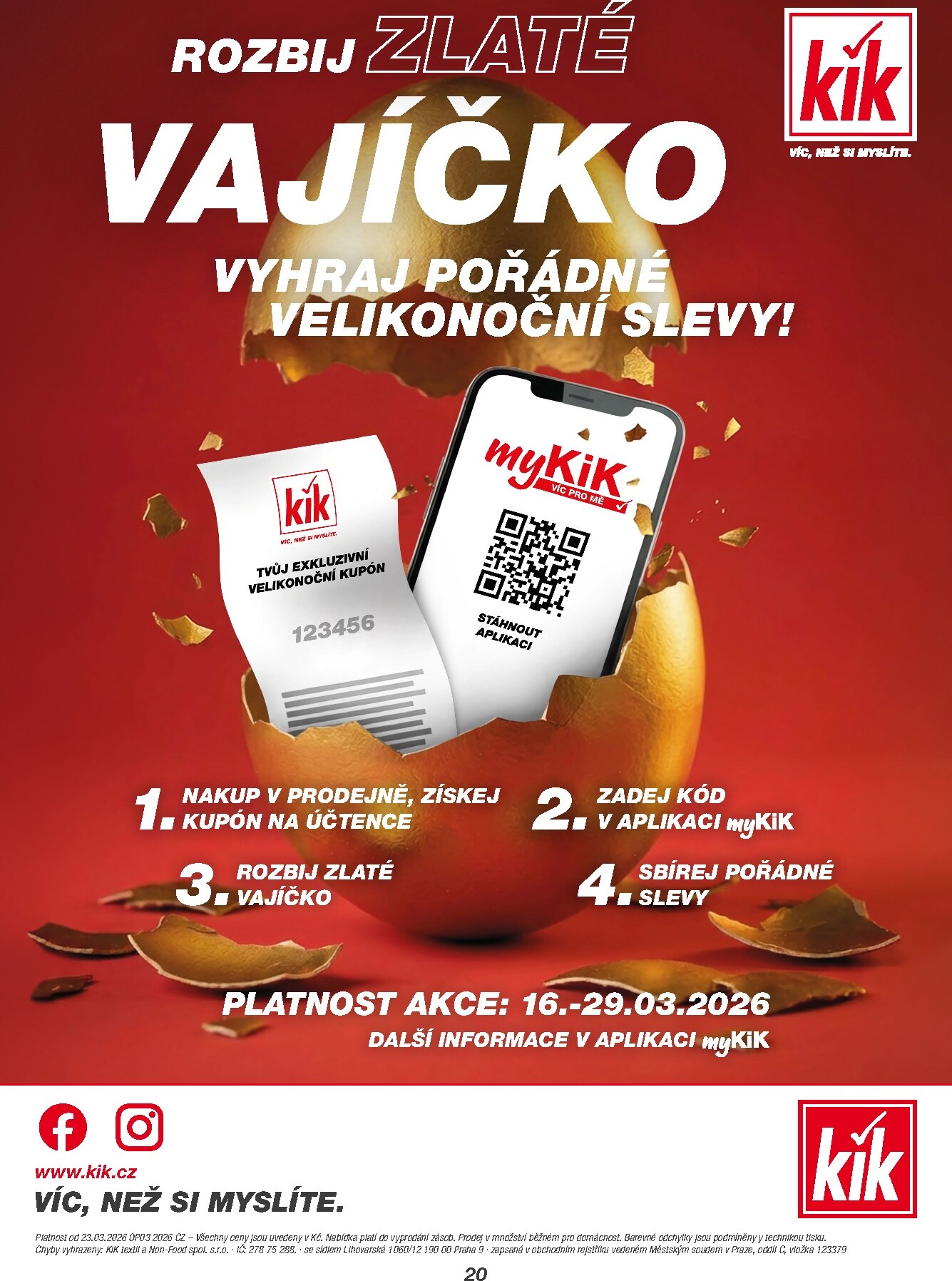 kik - KiK leták platný od pondělí 23.03.2026 do neděle 19.04.2026 - page: 20