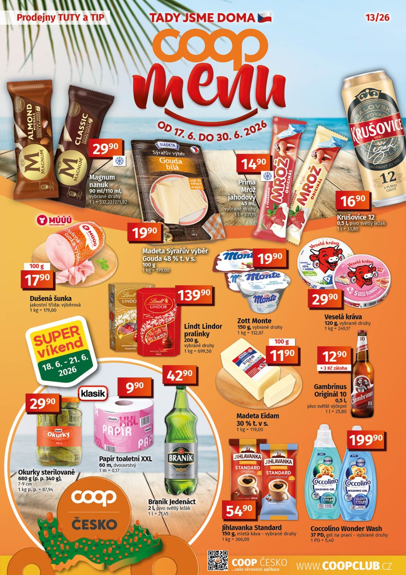 coop - Aktuální Coop - Tuty-Tip Menu leták platný od středy 17.06.2026 do úterý 30.06.2026