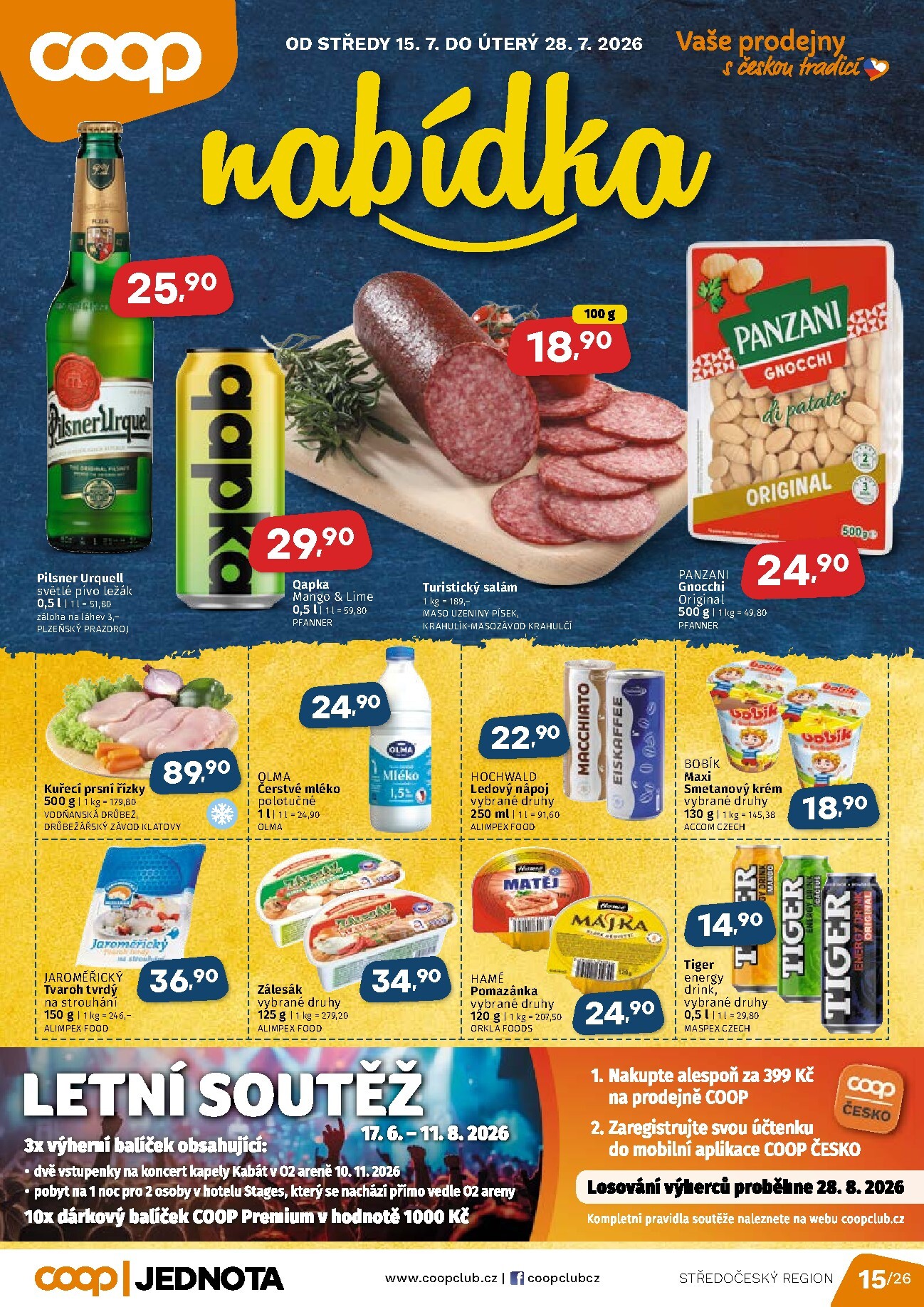 coop - Budoucí Coop - Střední Čechy leták platný od středy 15.07.2026 do úterý 28.07.2026