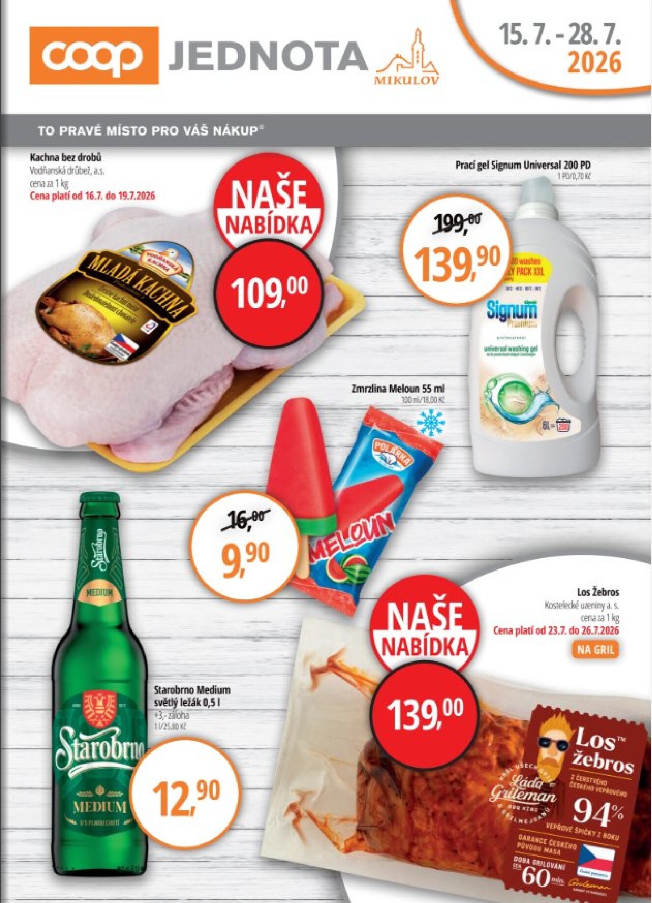 coop - Aktuální Coop Jednota Mikulov leták platný od středy 15.07.2026 do úterý 28.07.2026