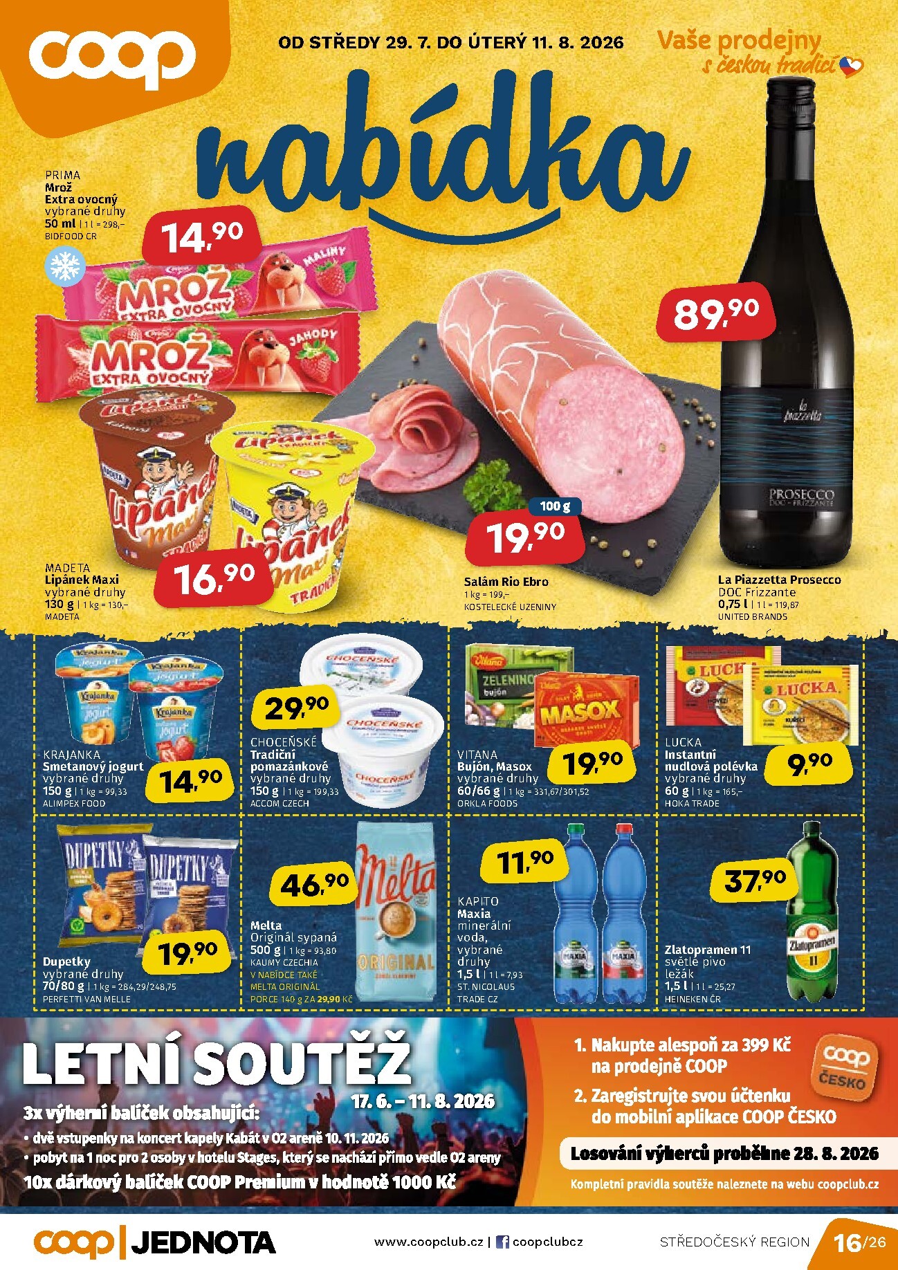 coop - Aktuální Coop - Střední Čechy leták platný od středy 29.07.2026 do úterý 11.08.2026