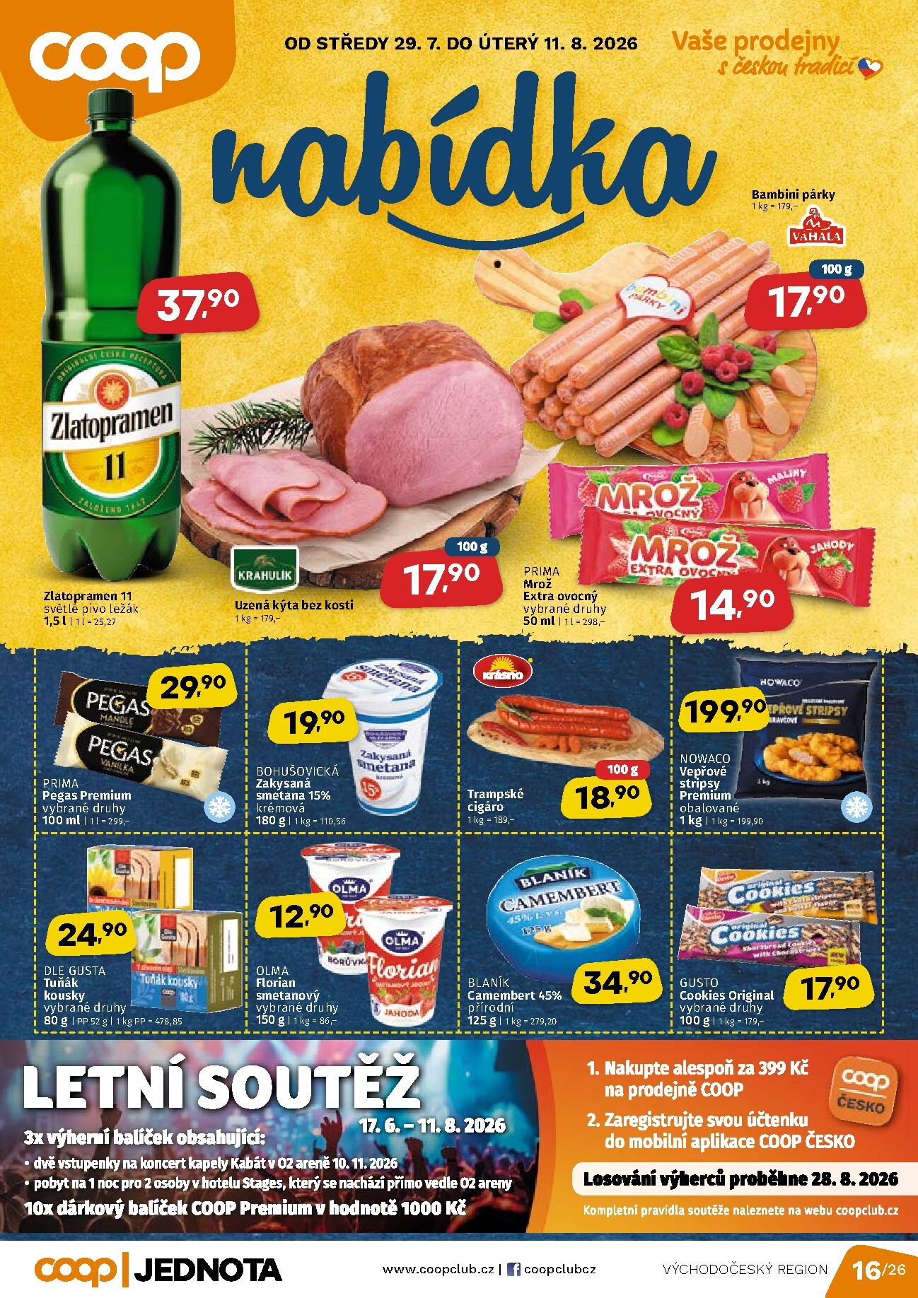 coop - Aktuální Coop - Východní Čechy leták platný od středy 29.07.2026 do úterý 11.08.2026