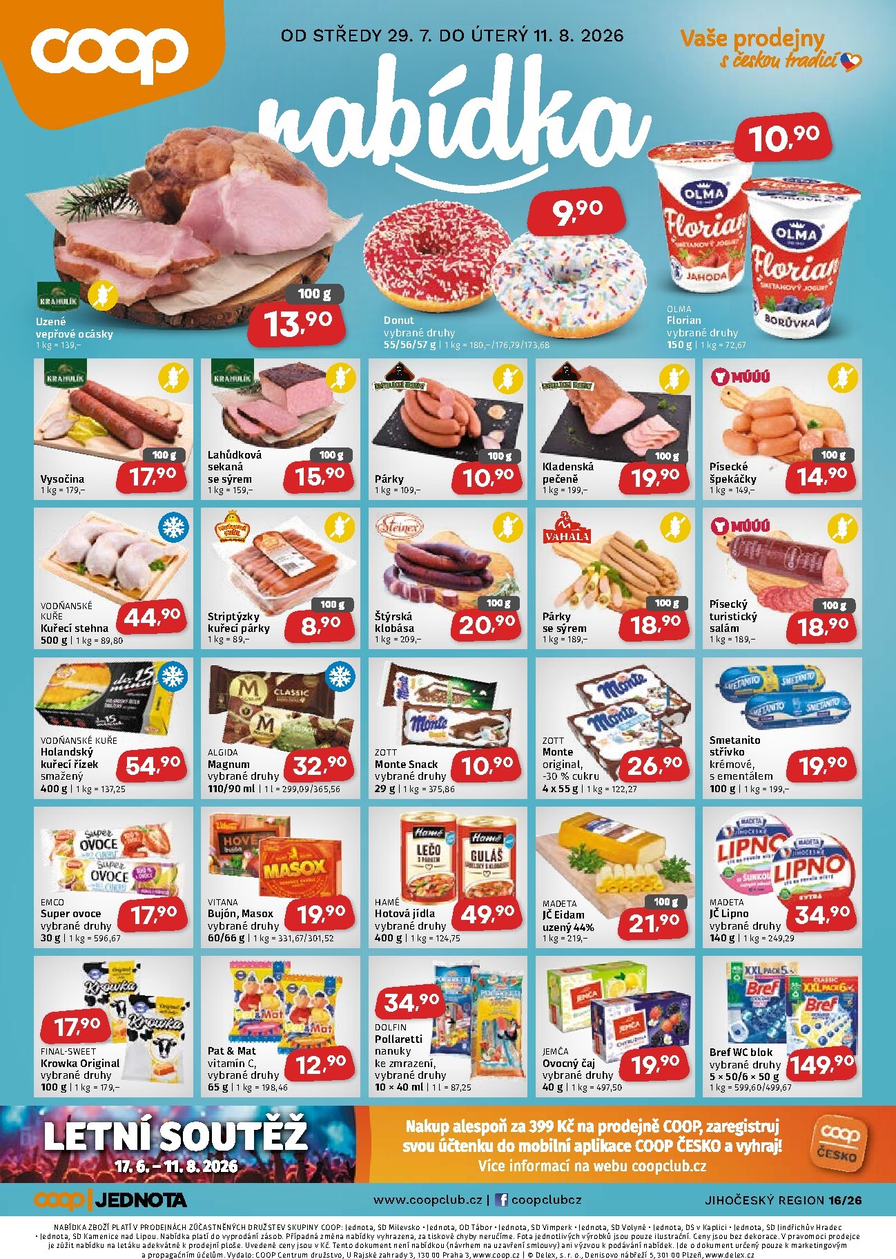 coop - Aktuální Coop - Jižní Čechy leták platný od středy 29.07.2026 do úterý 11.08.2026